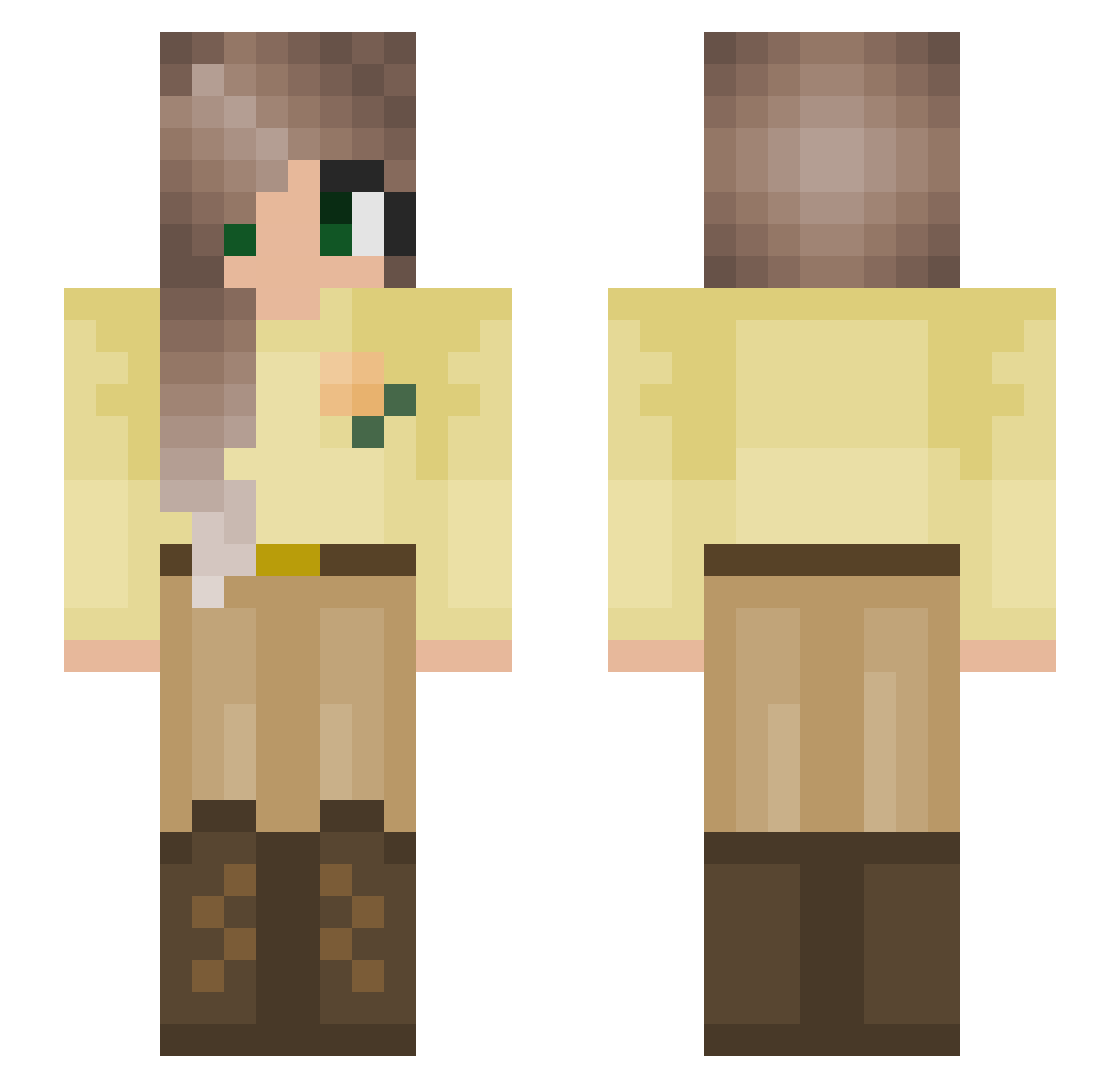 xXTejuXx Minecraft skin, front and back view