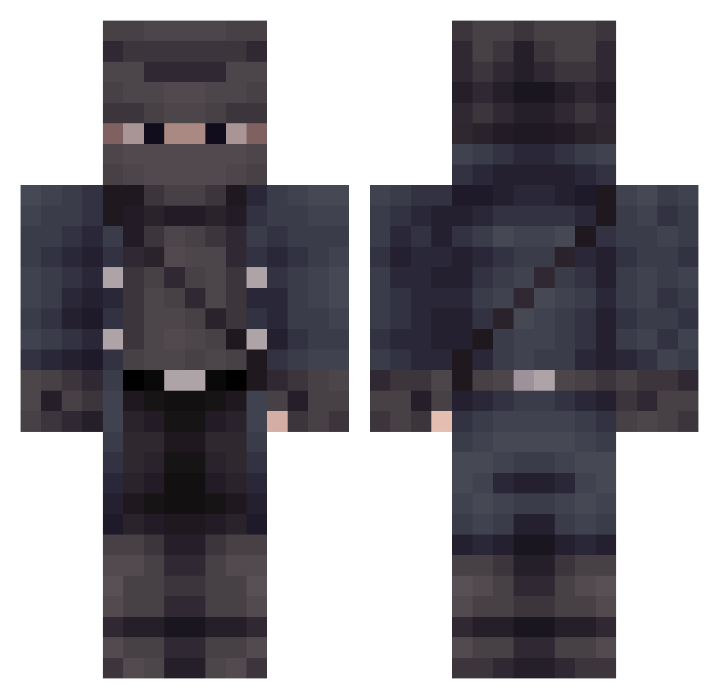Czarny_04 Minecraft skin, front and back view