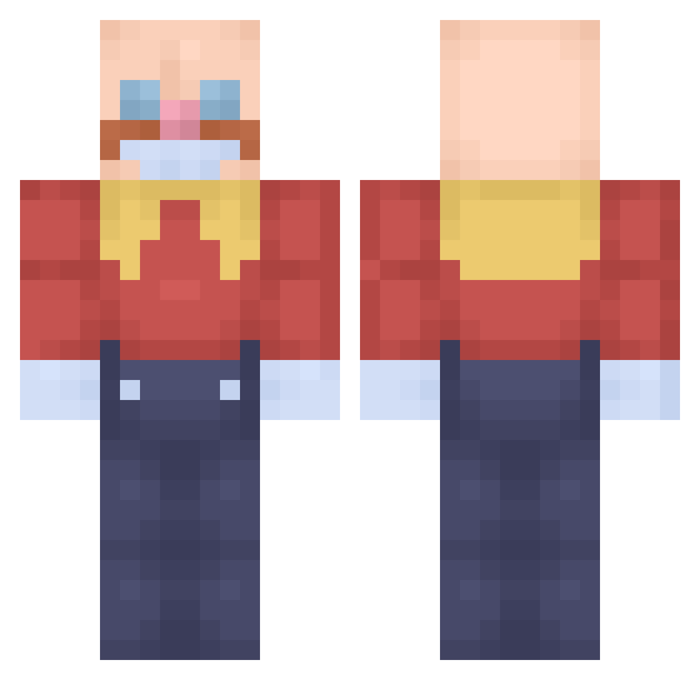 bob123444 Minecraft skin, front and back view