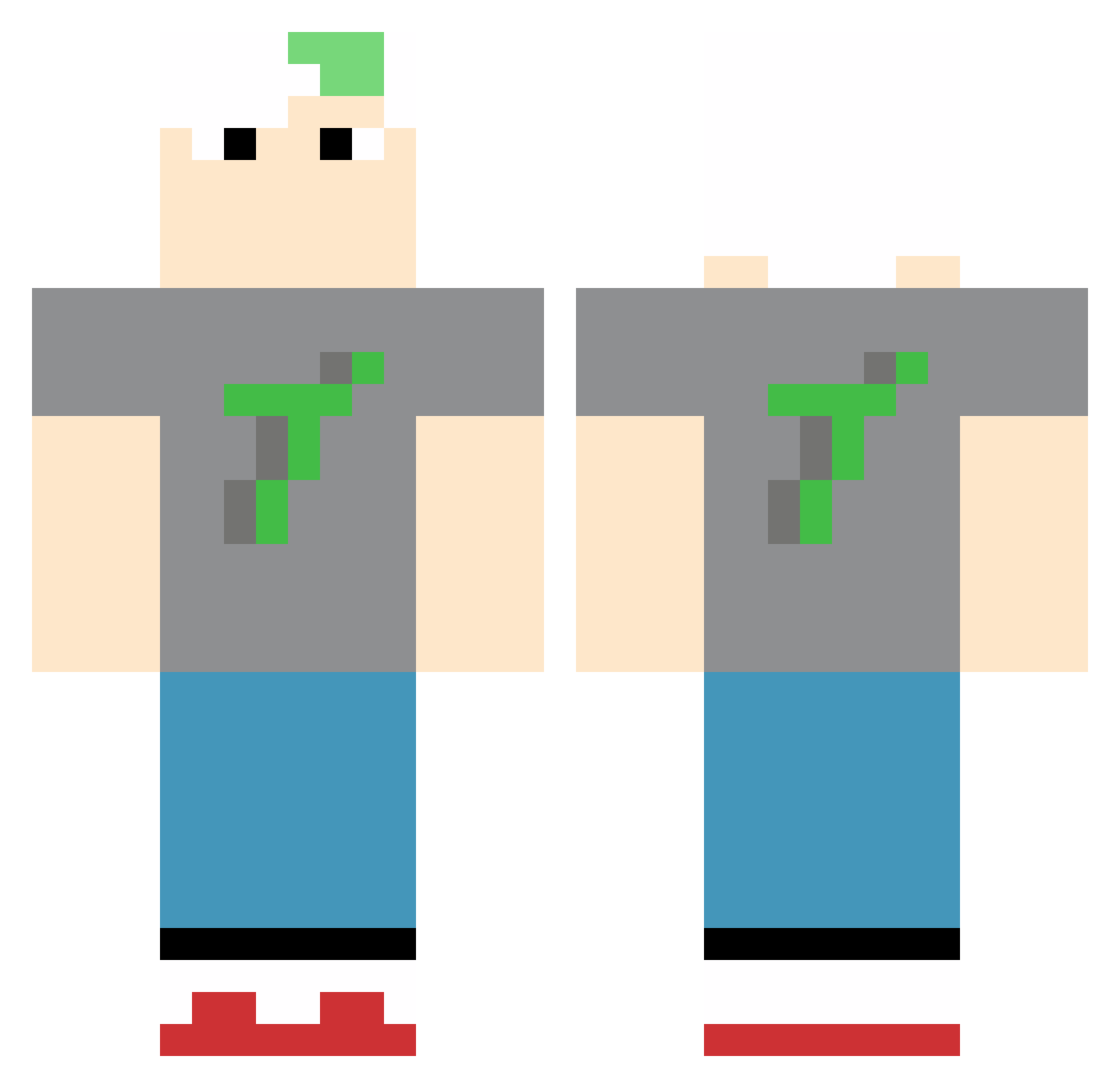 Taeruy Minecraft skin, front and back view