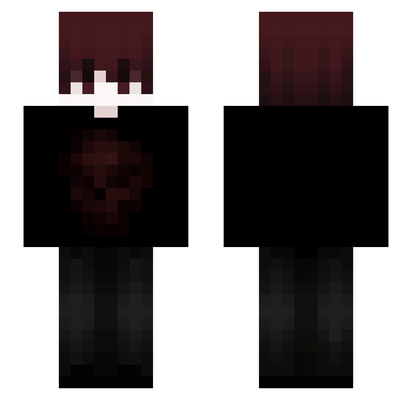 qvvh Minecraft skin, front and back view