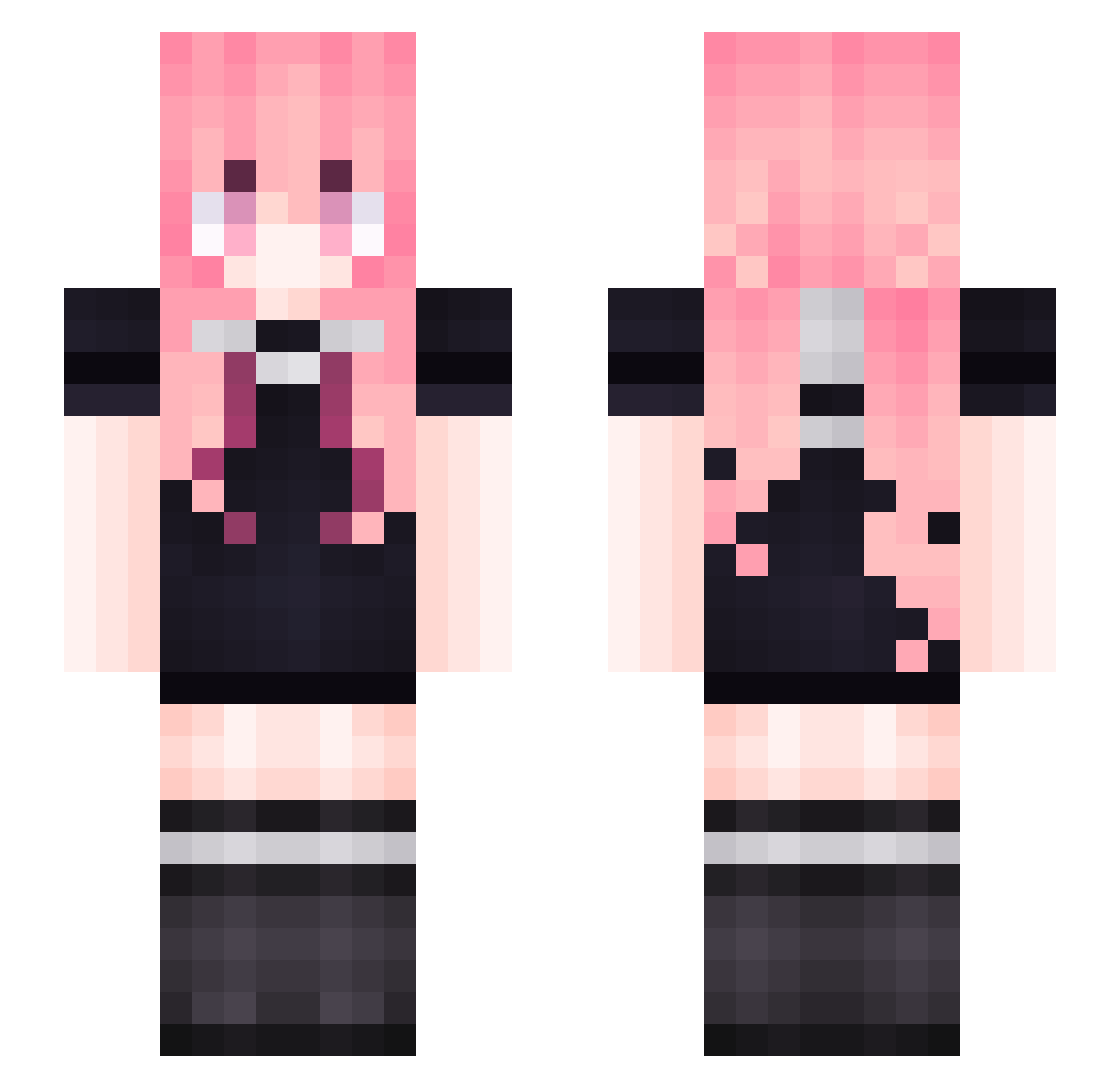 Caelles Minecraft skin, front and back view