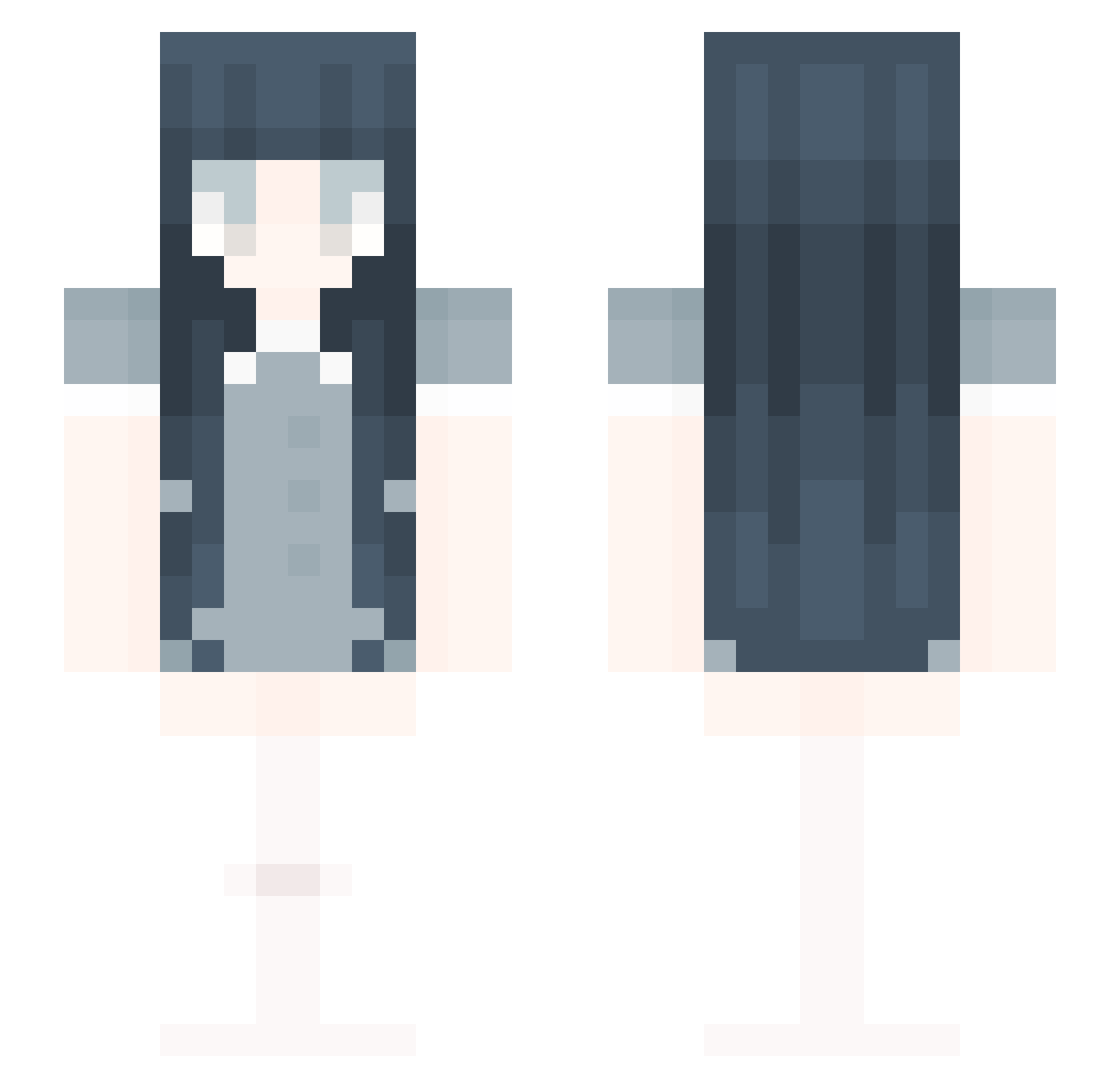 Lialxcs Minecraft skin, front and back view