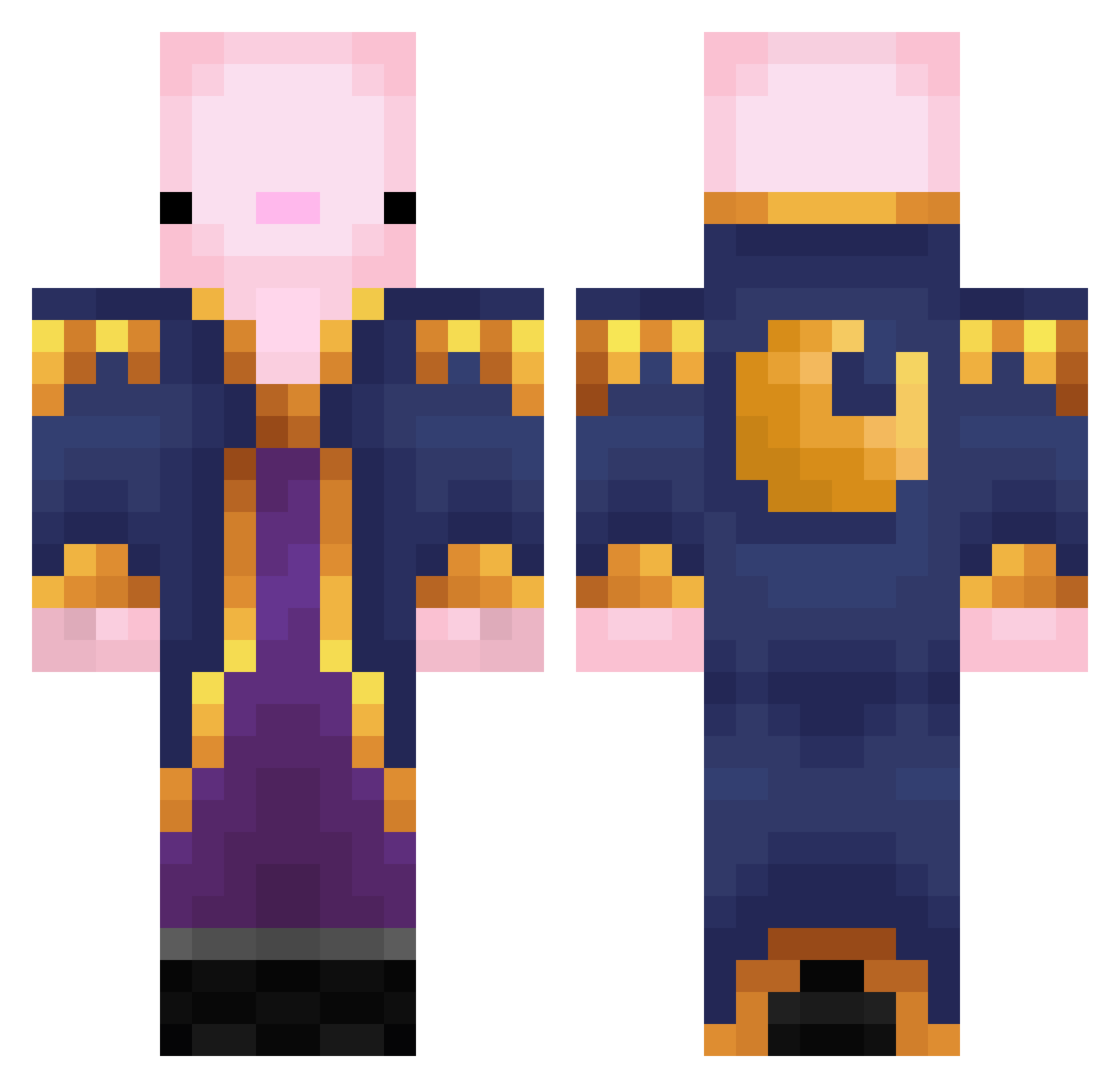 Ryra7 Minecraft skin, front and back view