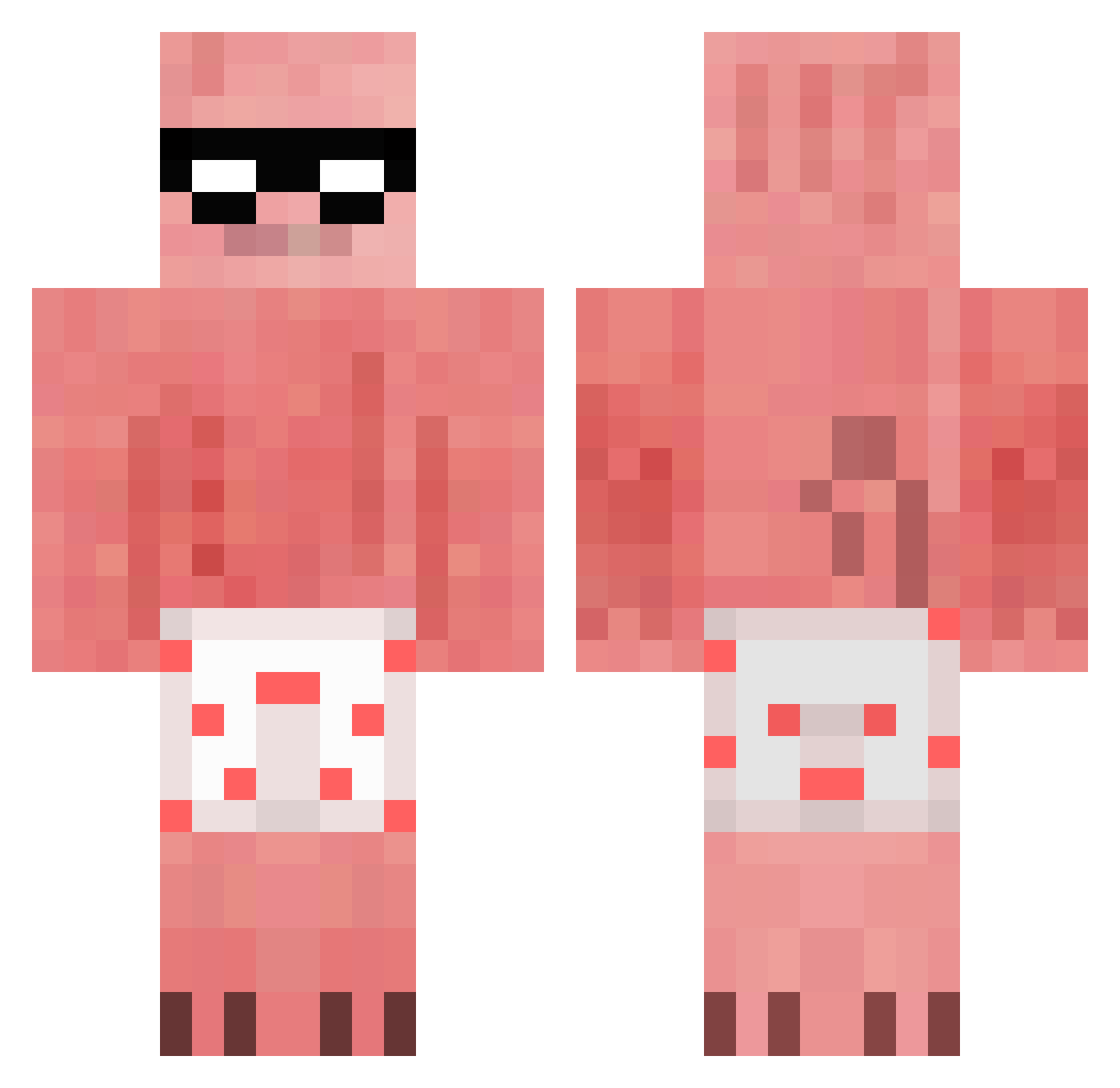 UnKosher Minecraft skin, front and back view