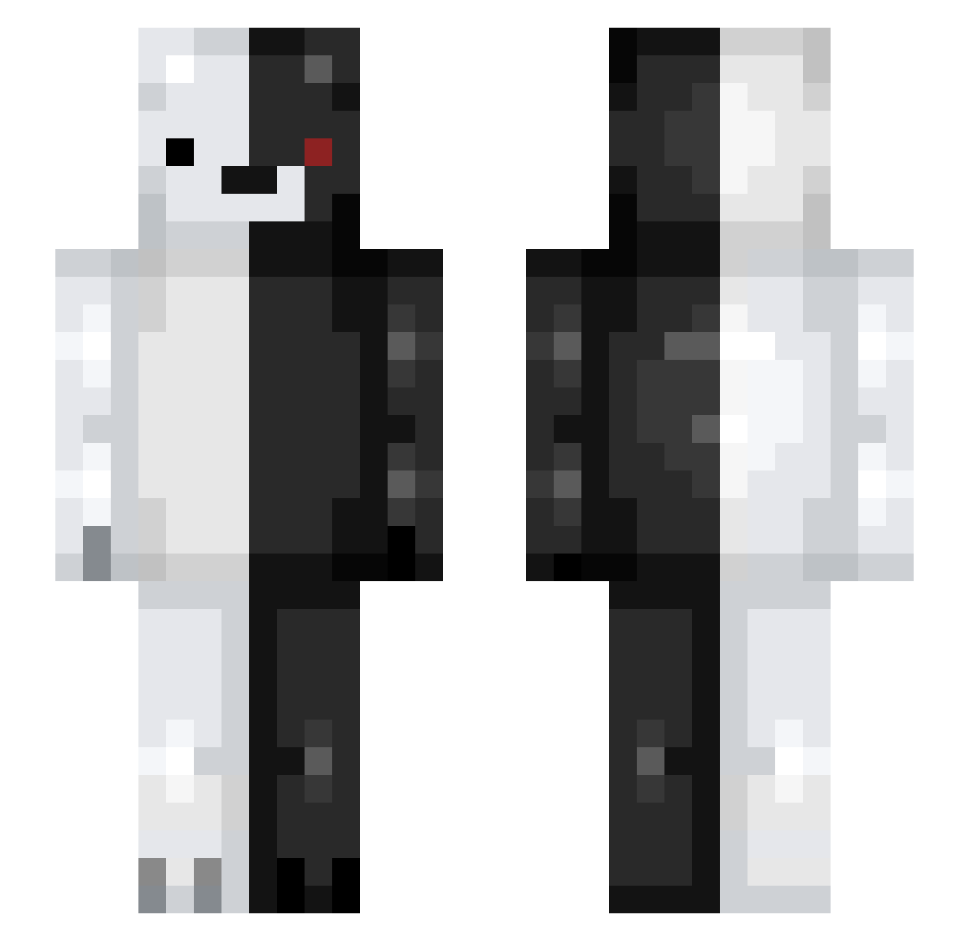 Lahss Minecraft skin, front and back view