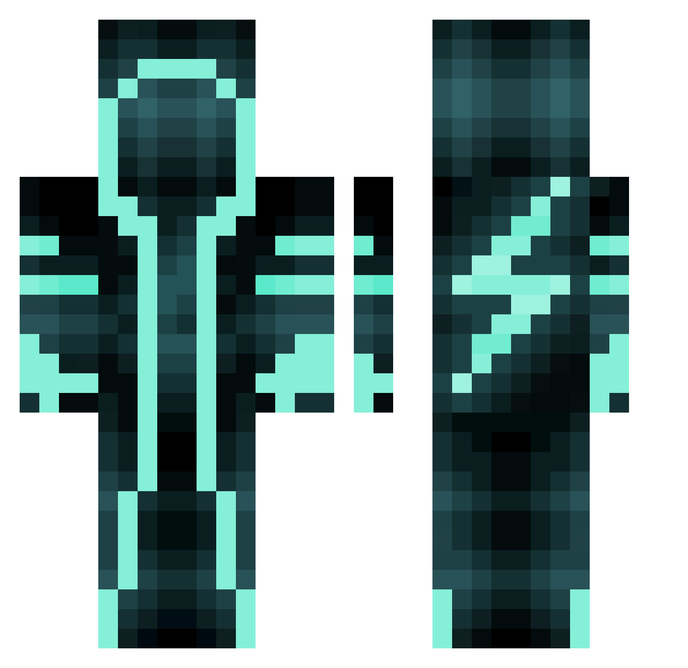WestBreeze Minecraft skin, front and back view