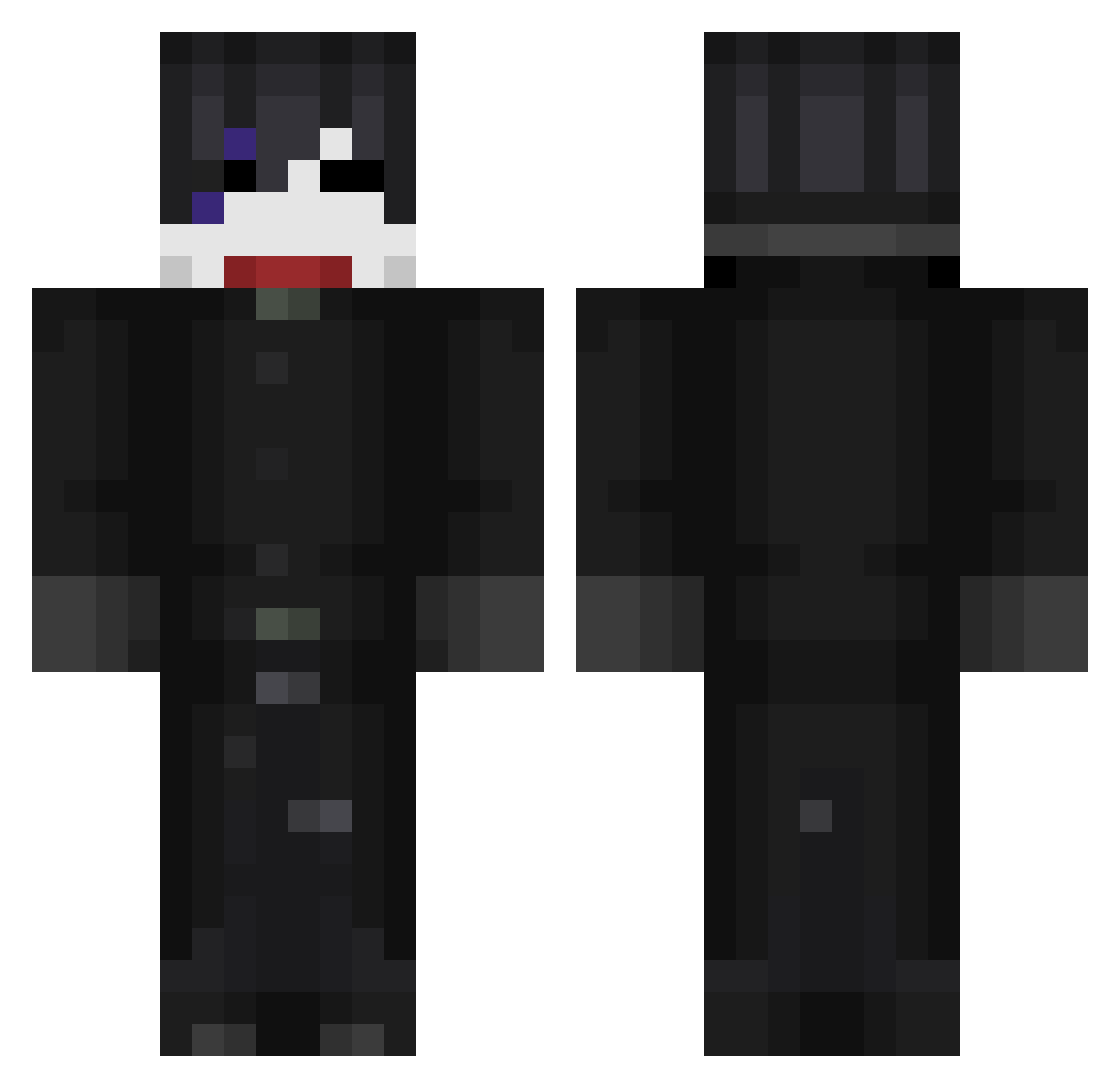 Siue Minecraft skin, front and back view
