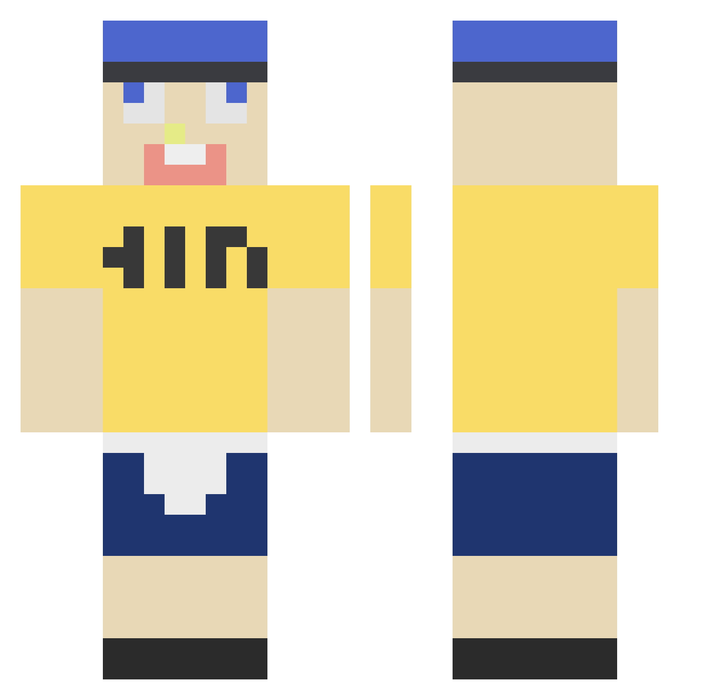 Quack_OG Minecraft skin, front and back view