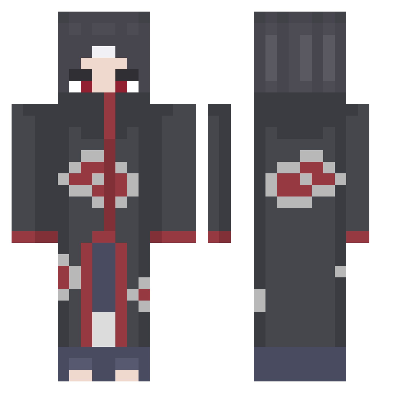 Suprix Minecraft skin, front and back view