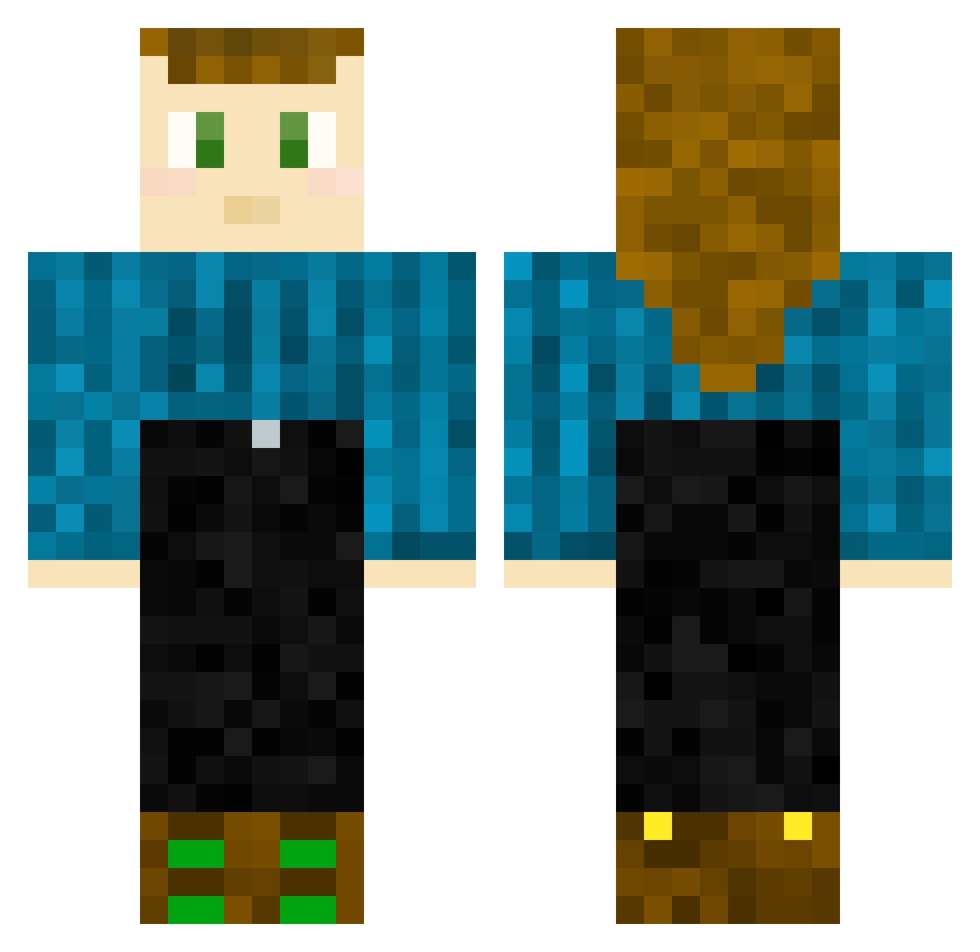 Praxinoscope Minecraft skin, front and back view