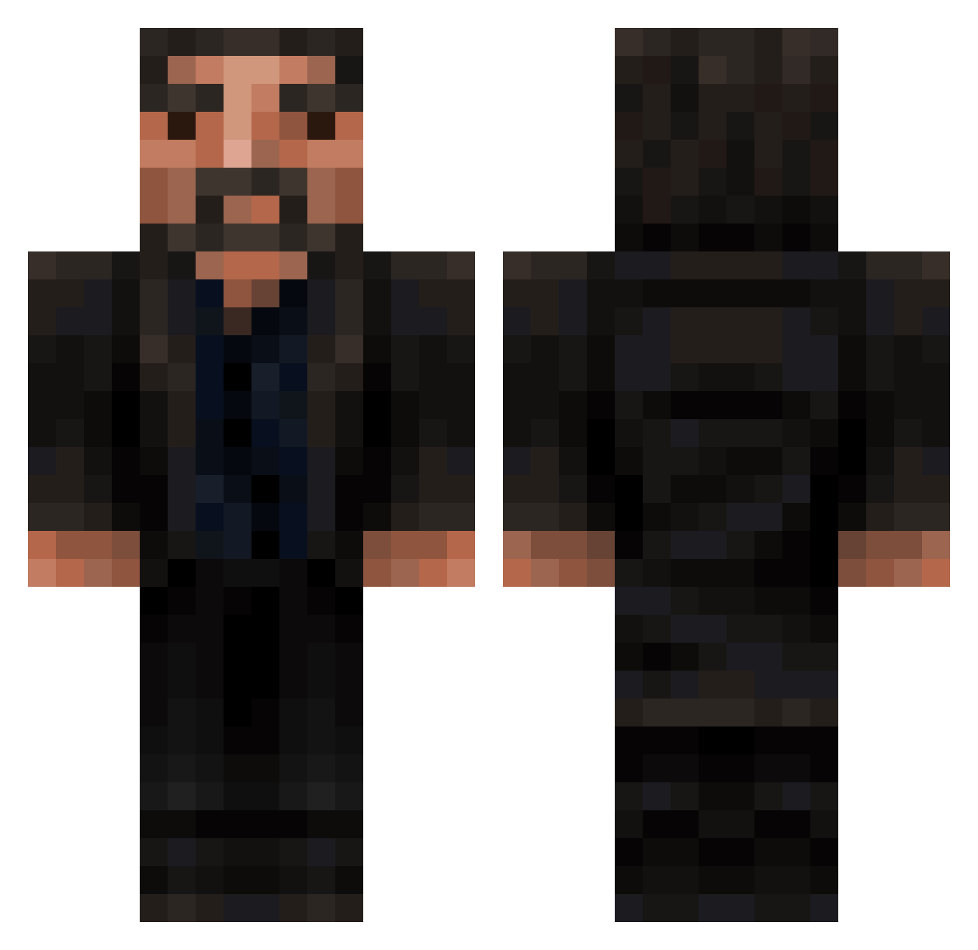 outlawvv Minecraft skin, front and back view