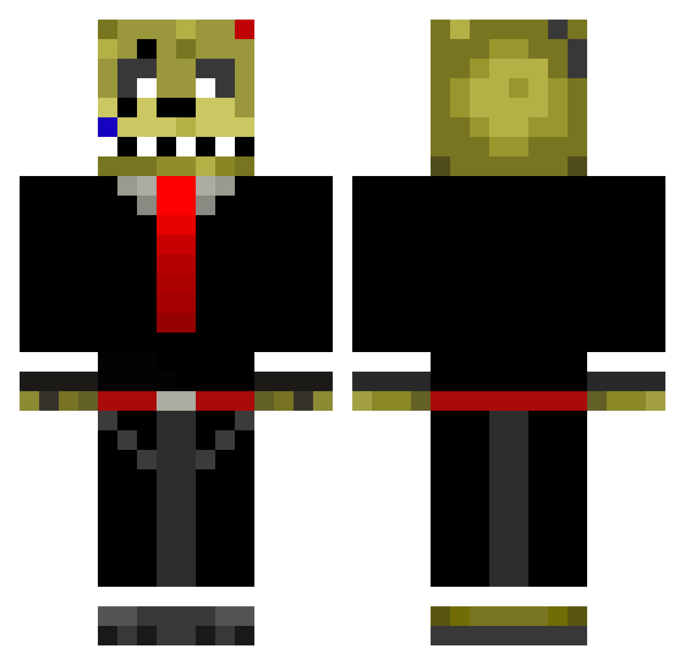 debag Minecraft skin, front and back view