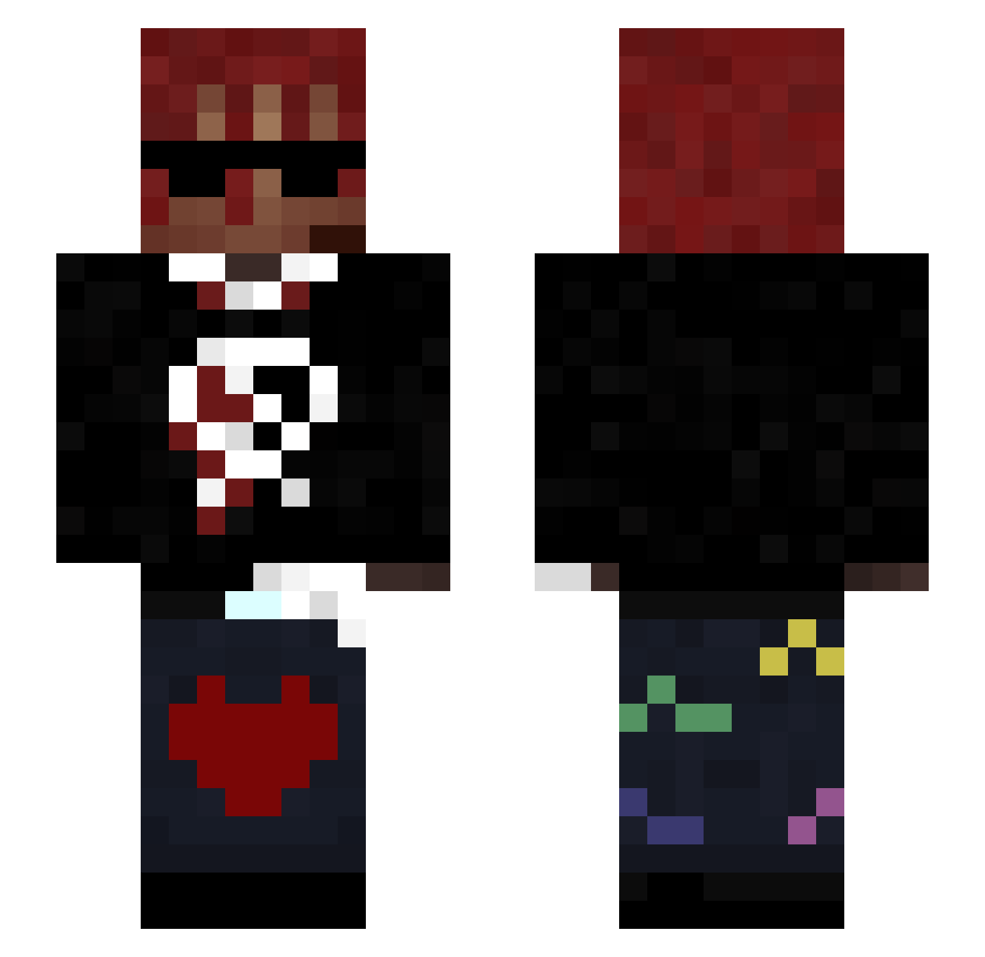 Aidanlovesstevie Minecraft skin, front and back view