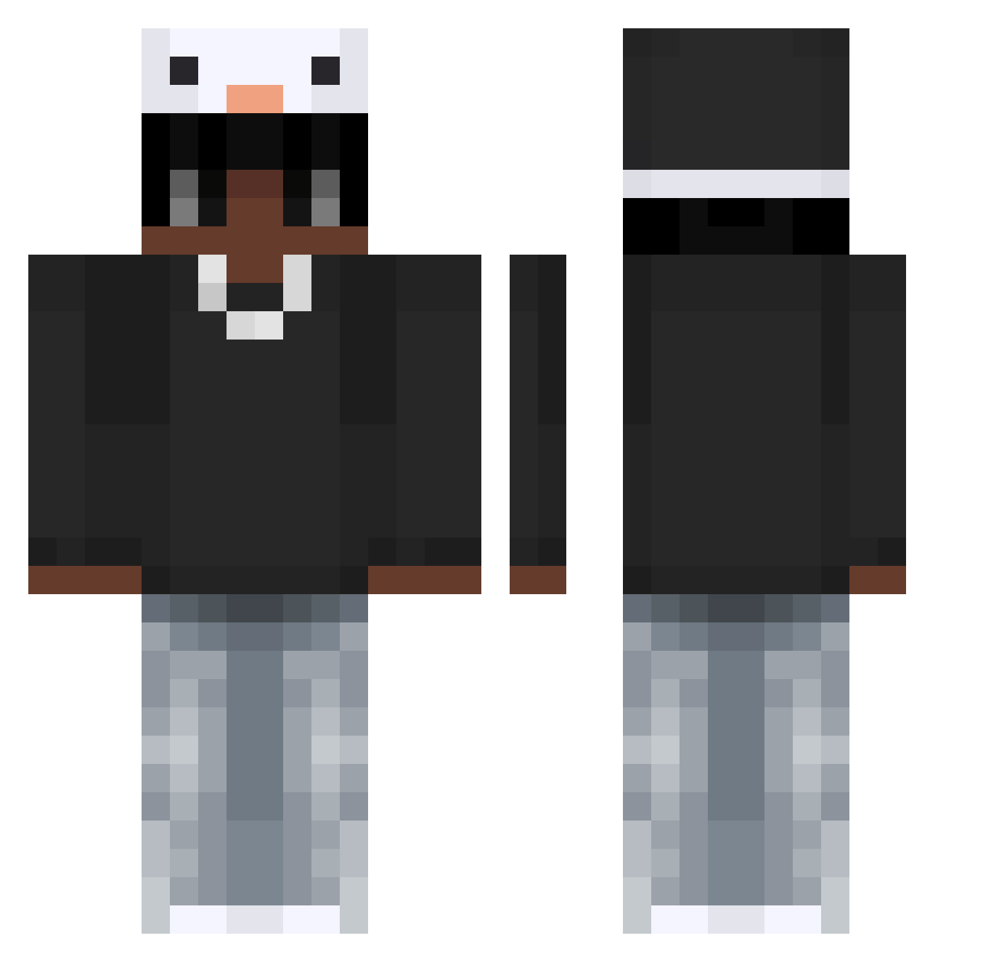 GhostVoyage Minecraft skin, front and back view