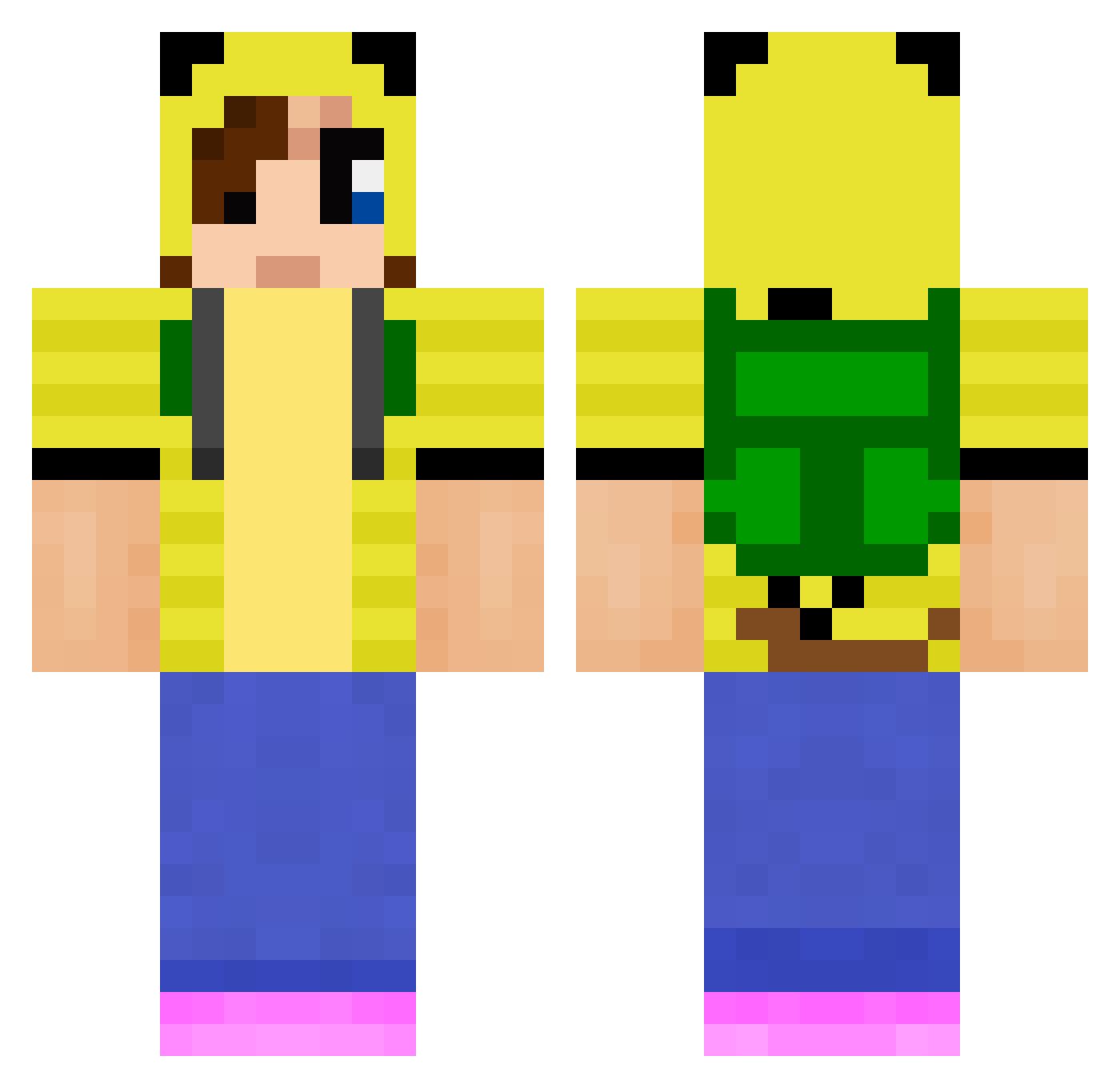 Taylorboo06 Minecraft skin, front and back view