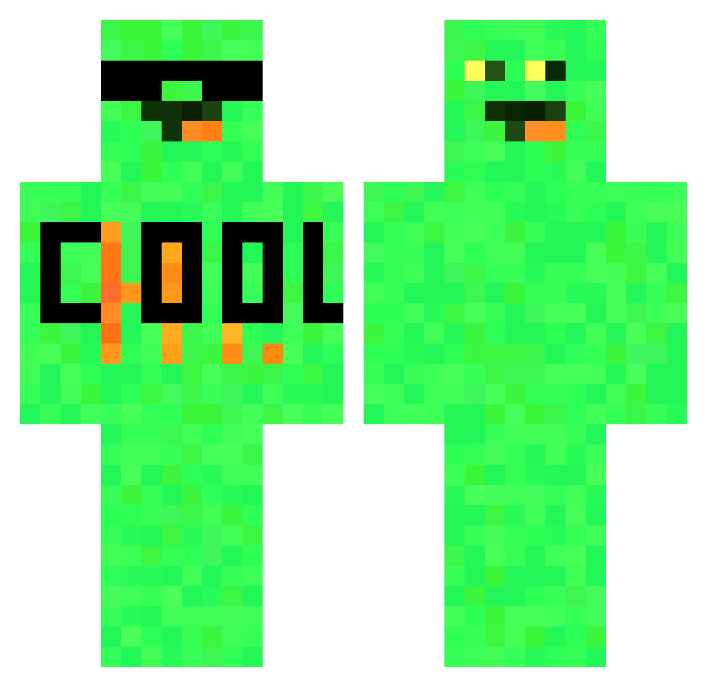 QuickNotes Minecraft skin, front and back view