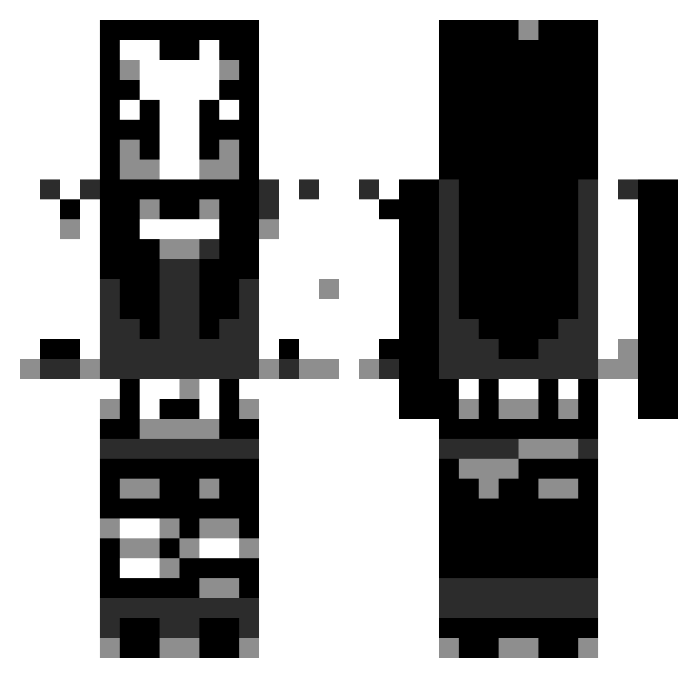 aluzi Minecraft skin, front and back view