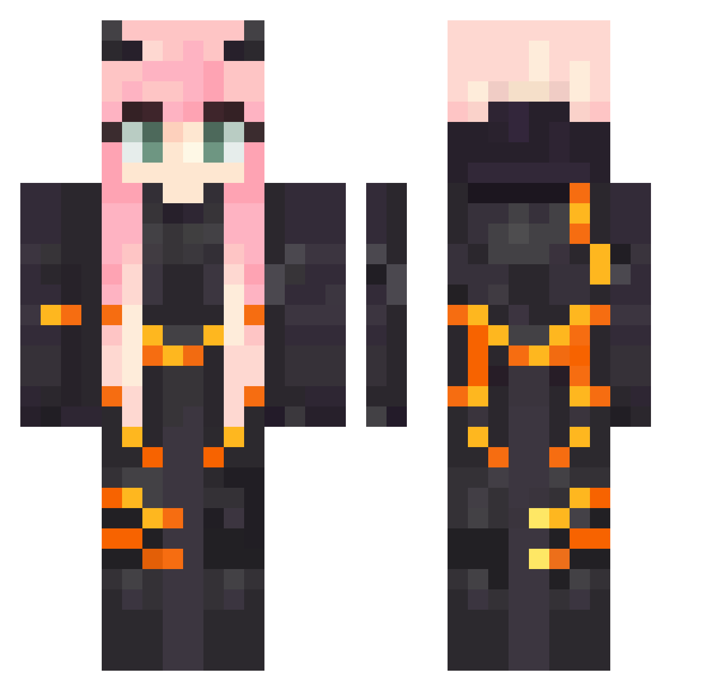 Trululu_De_Fresa Minecraft skin, front and back view