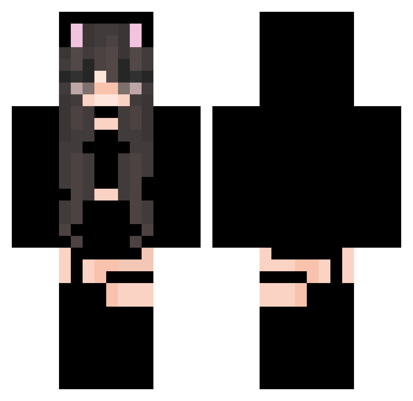 Shina06 Minecraft skin, front and back view