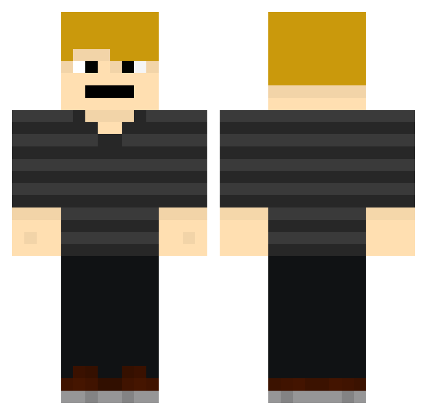 sooner Minecraft skin, front and back view