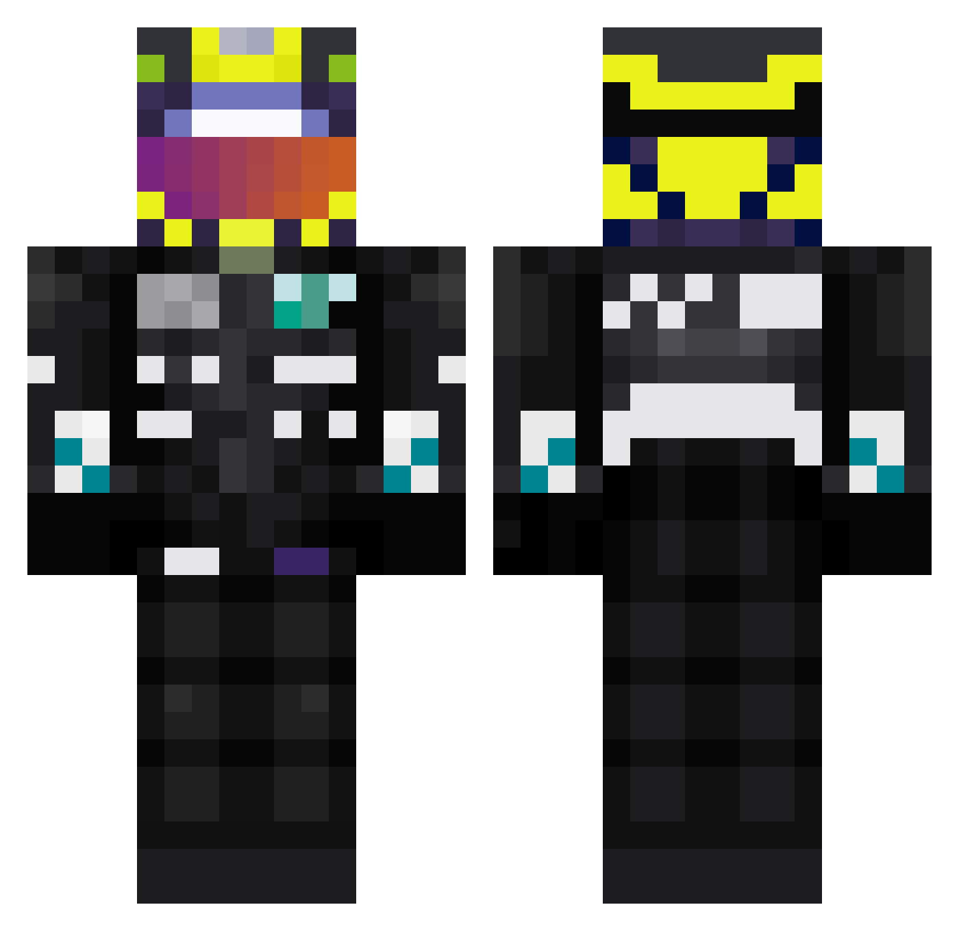 Maxifeu Minecraft skin, front and back view