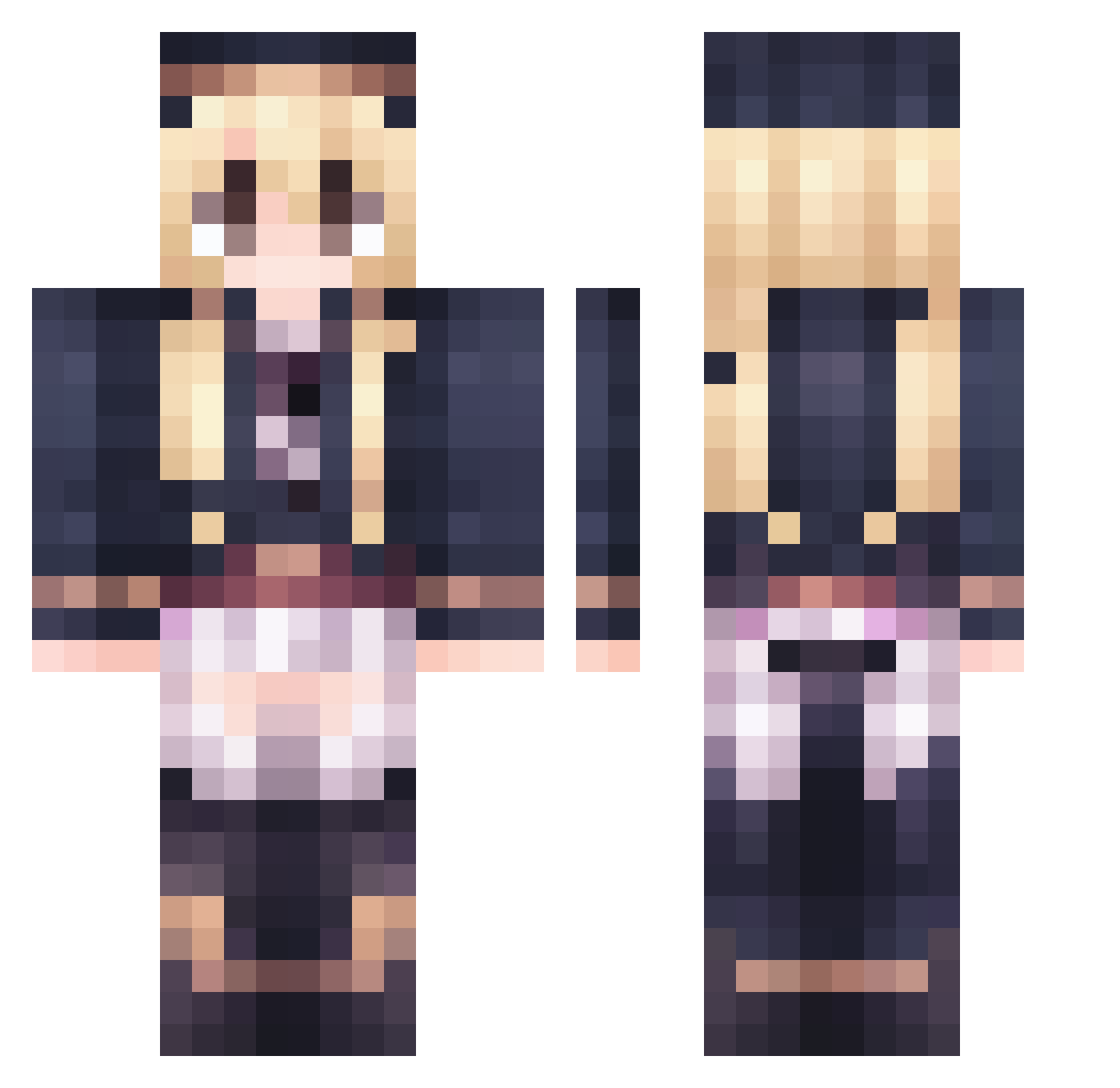 Gezi_Mute Minecraft skin, front and back view