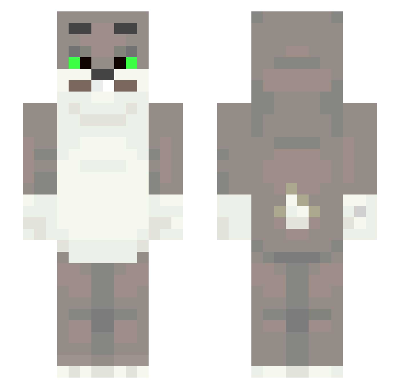 Daywulpic Minecraft skin, front and back view