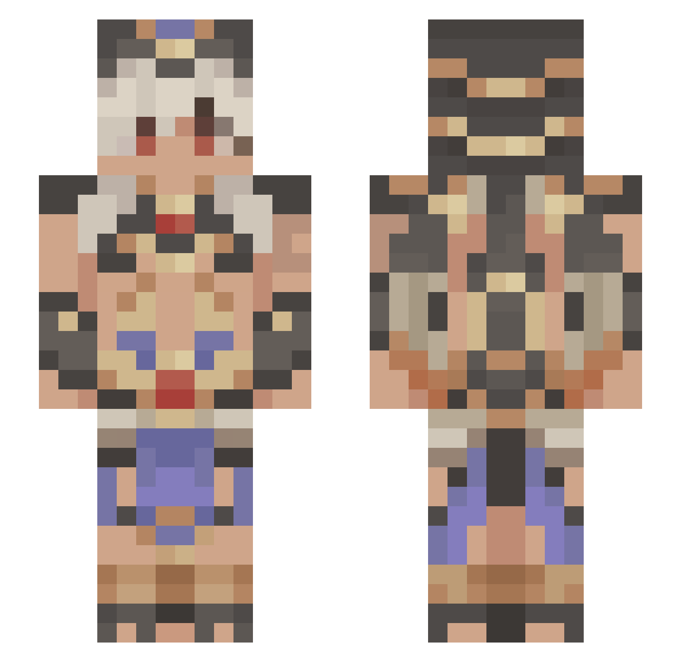 Cynowo Minecraft skin, front and back view