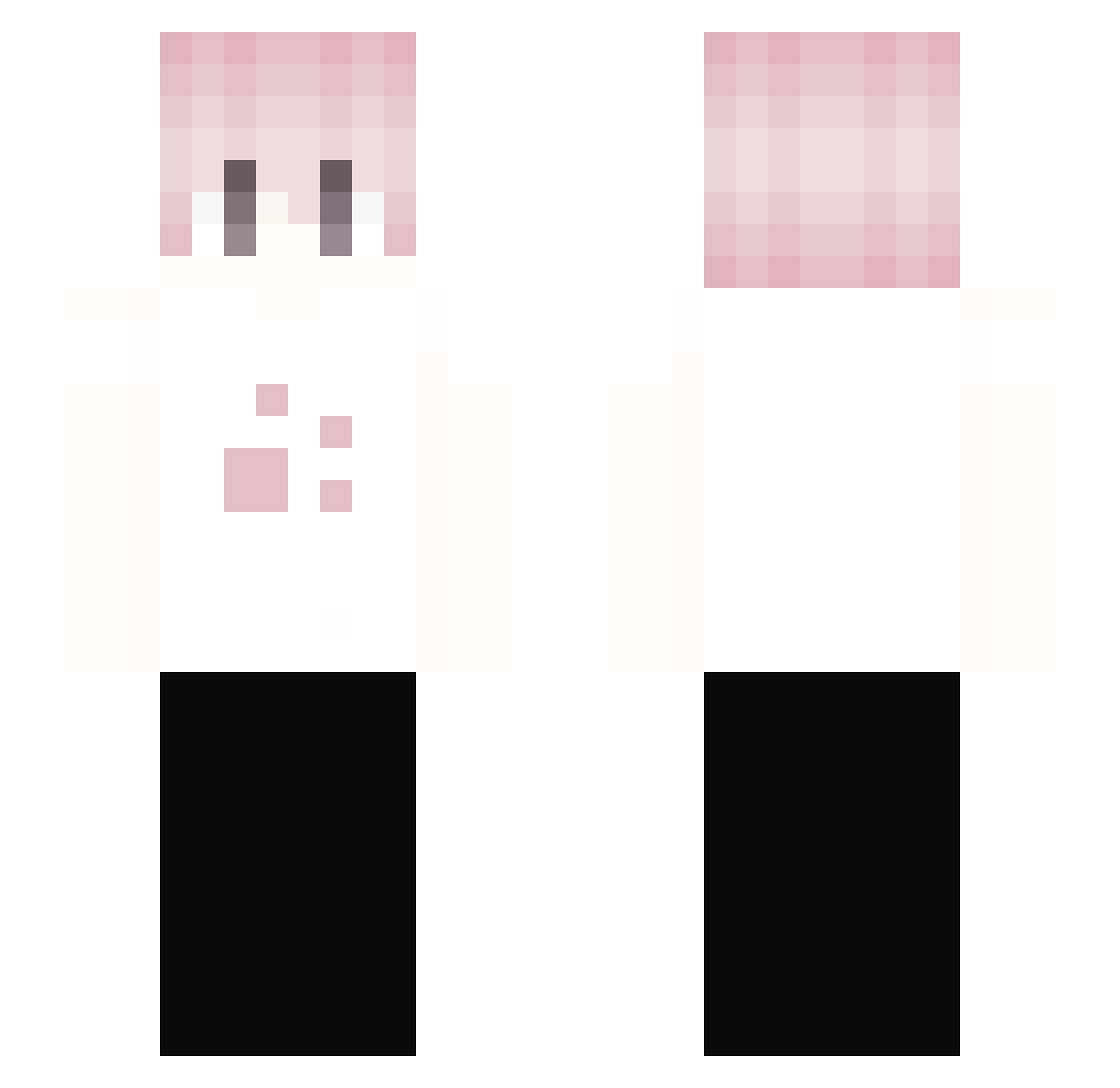 Strawberries Minecraft skin, front and back view