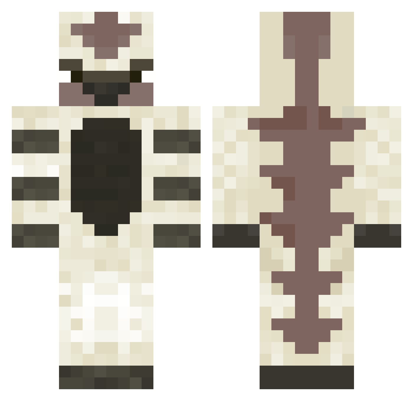 Ateliosis Minecraft skin, front and back view