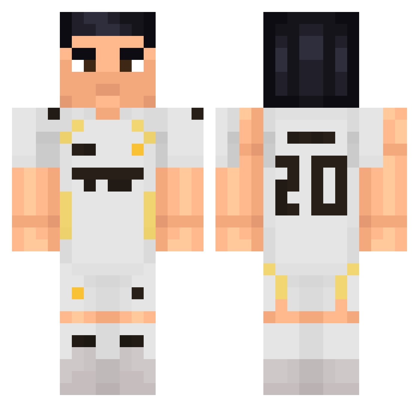 angelsr20 Minecraft skin, front and back view