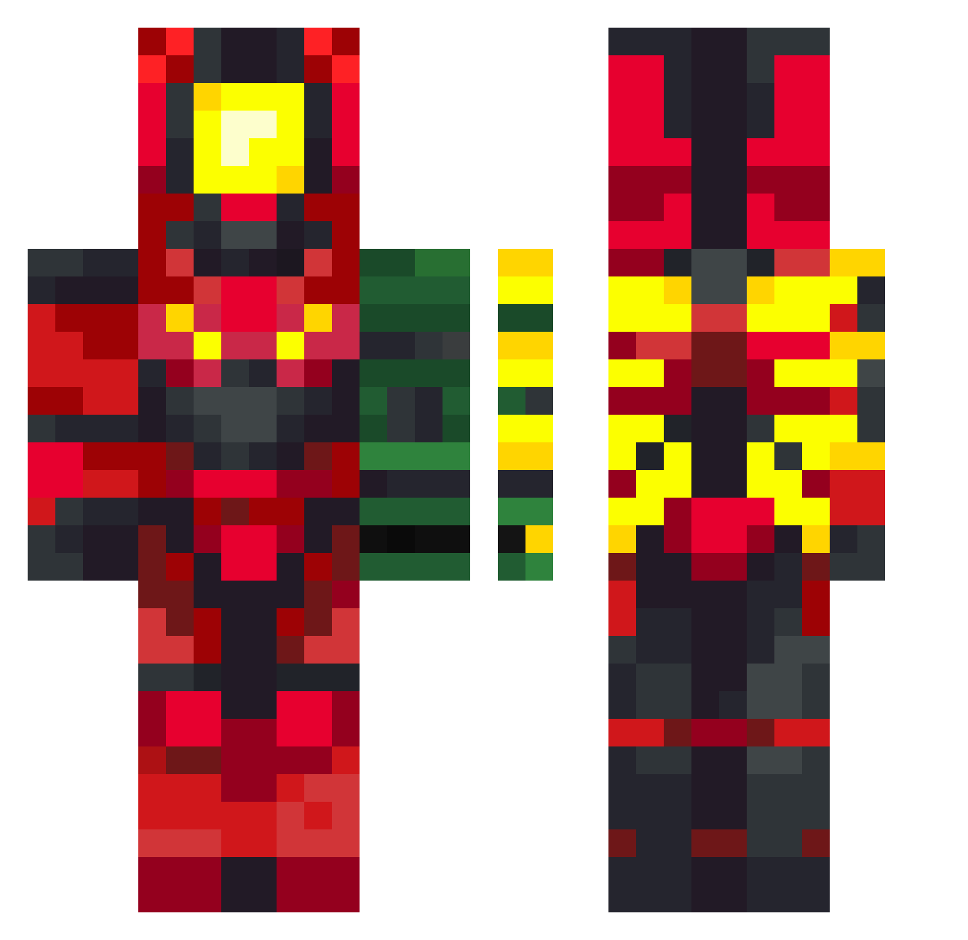 juiceings Minecraft skin, front and back view