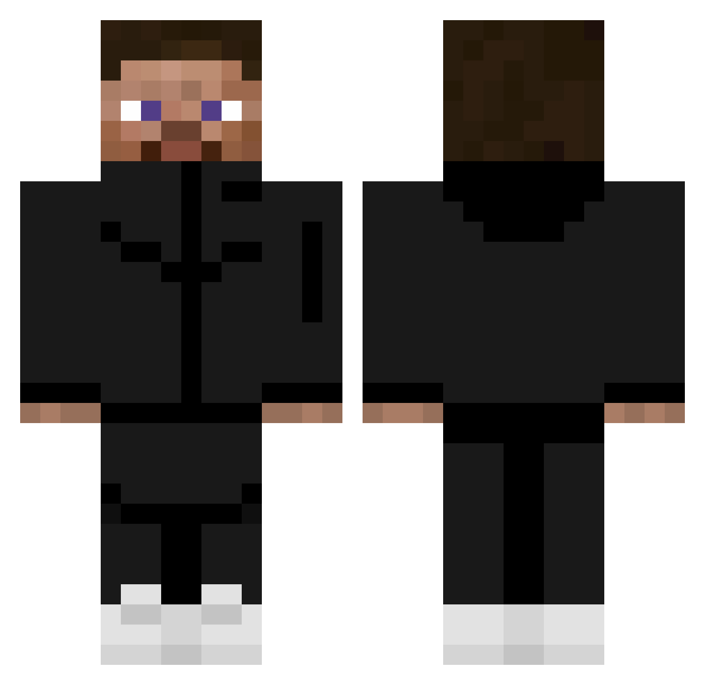 The_Noober Minecraft skin, front and back view
