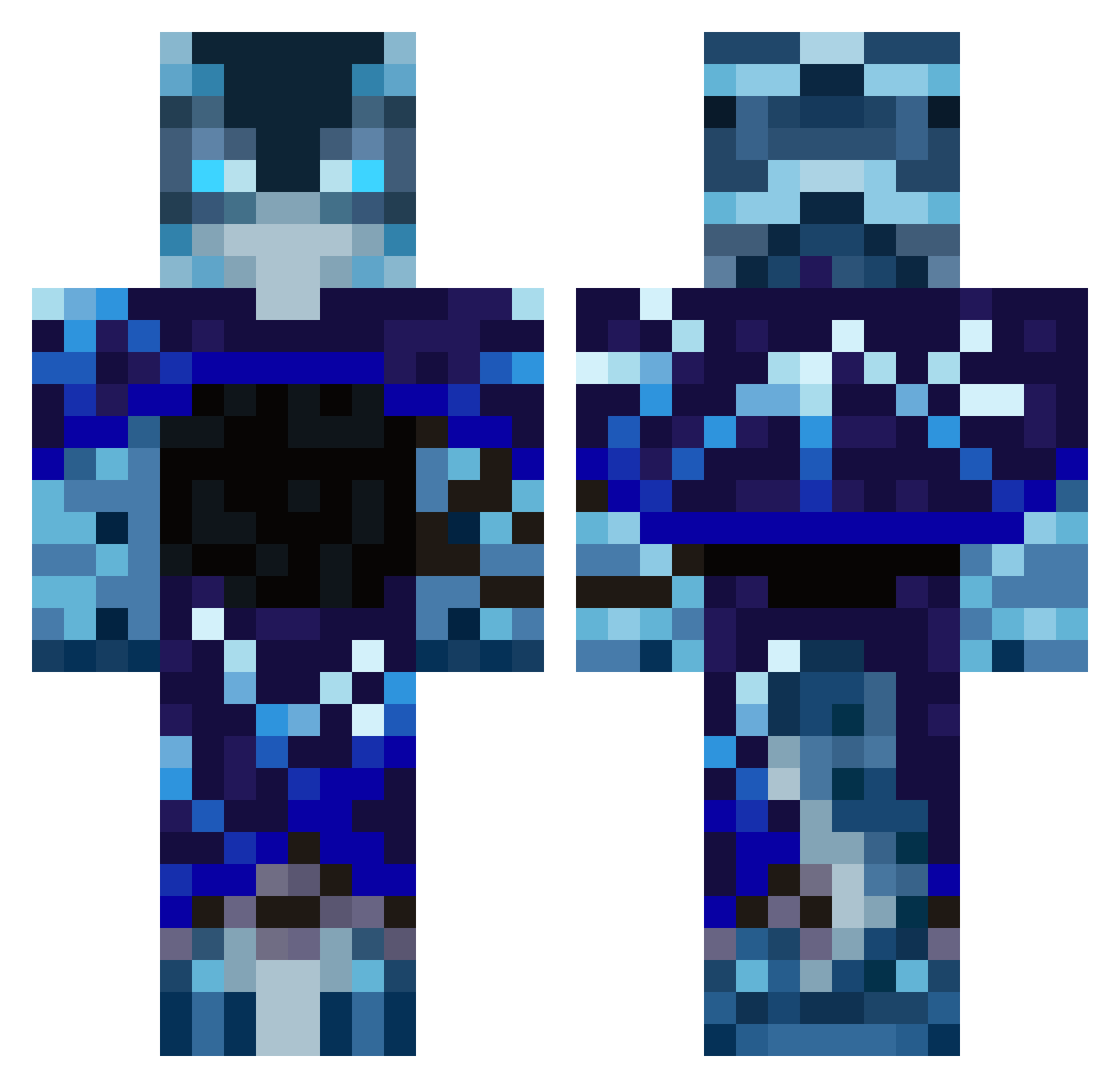Chaser_DeepWoken Minecraft skin, front and back view