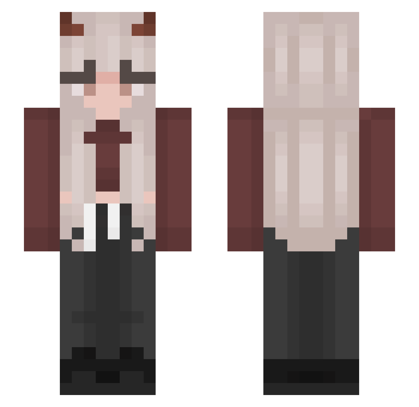 sylviahorns Minecraft skin, front and back view