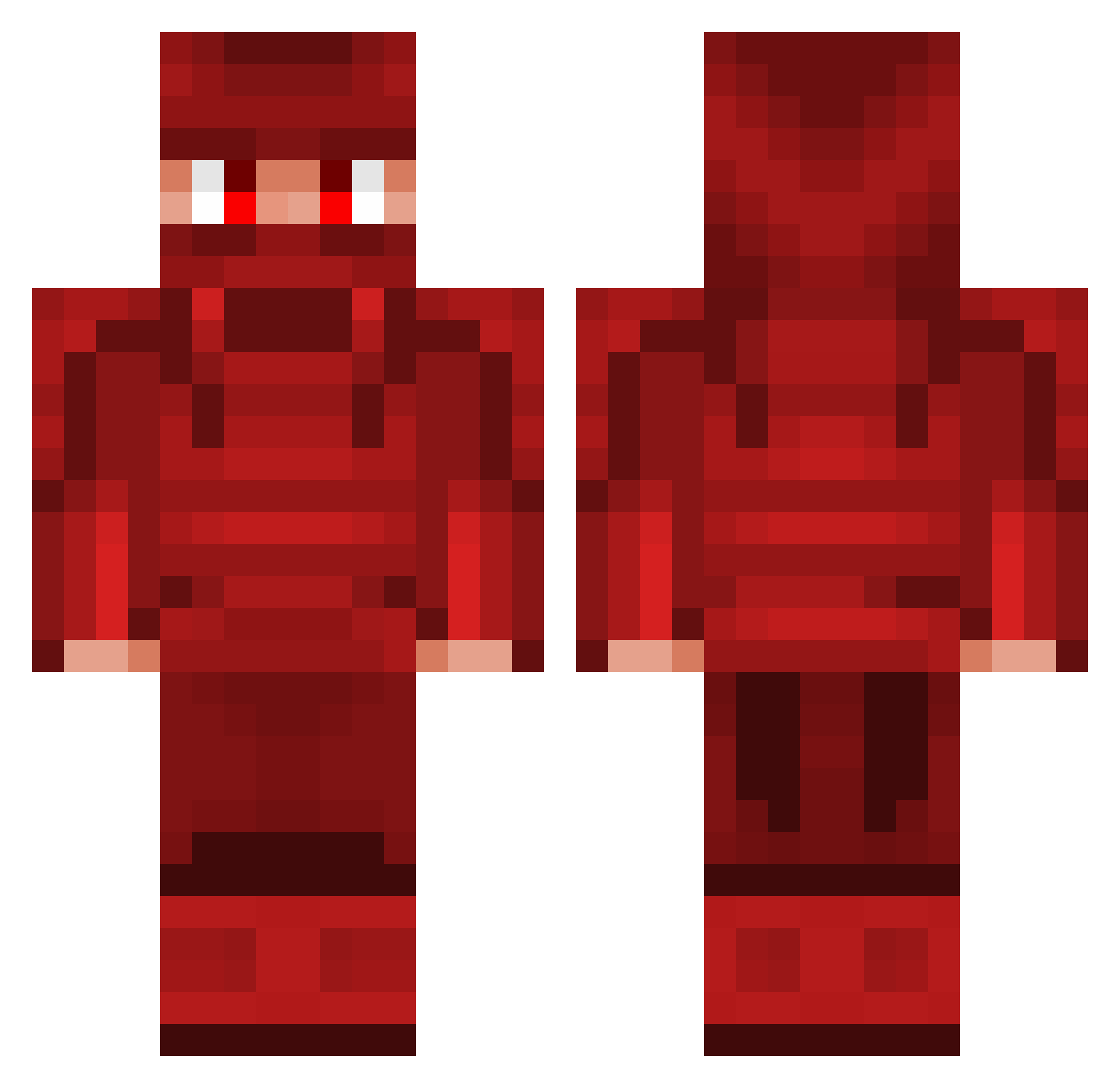 ratguts Minecraft skin, front and back view