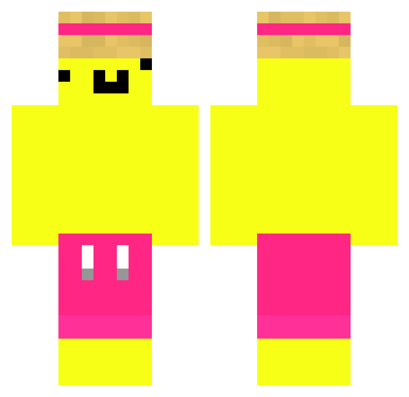 Jaccoob Minecraft skin, front and back view