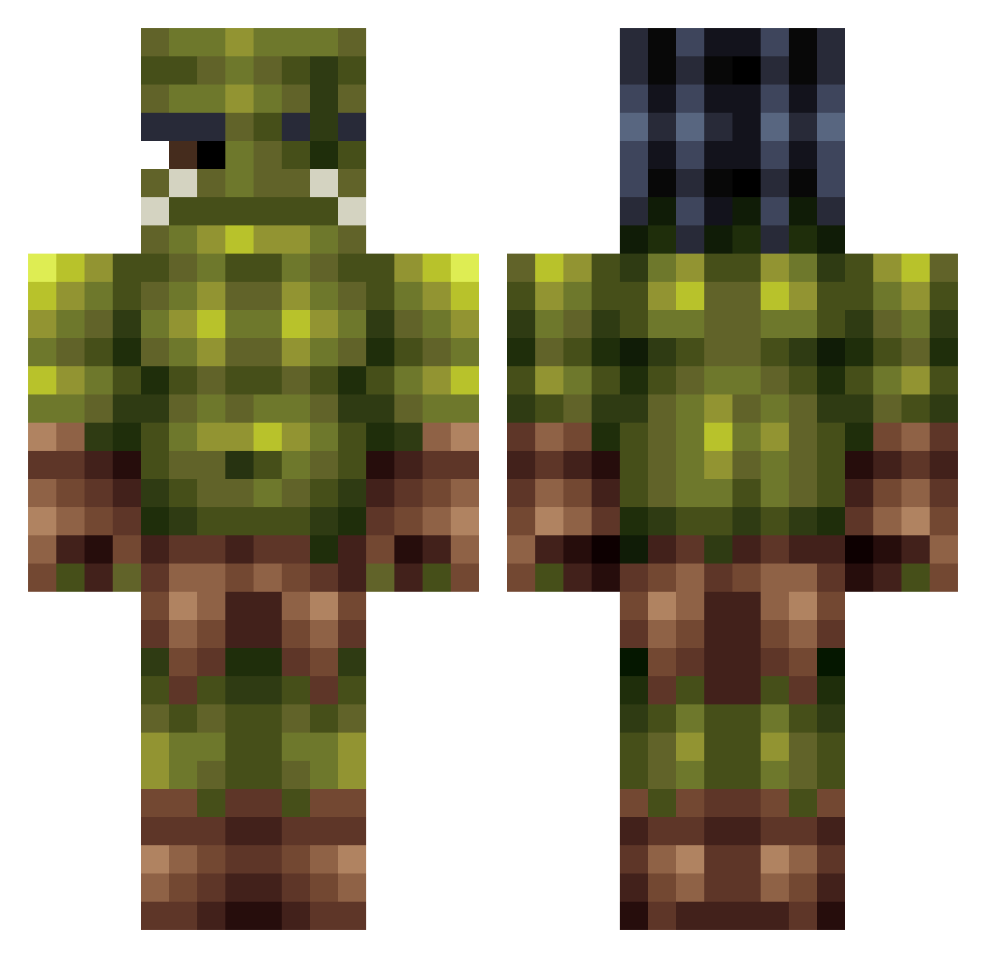 bofbips Minecraft skin, front and back view
