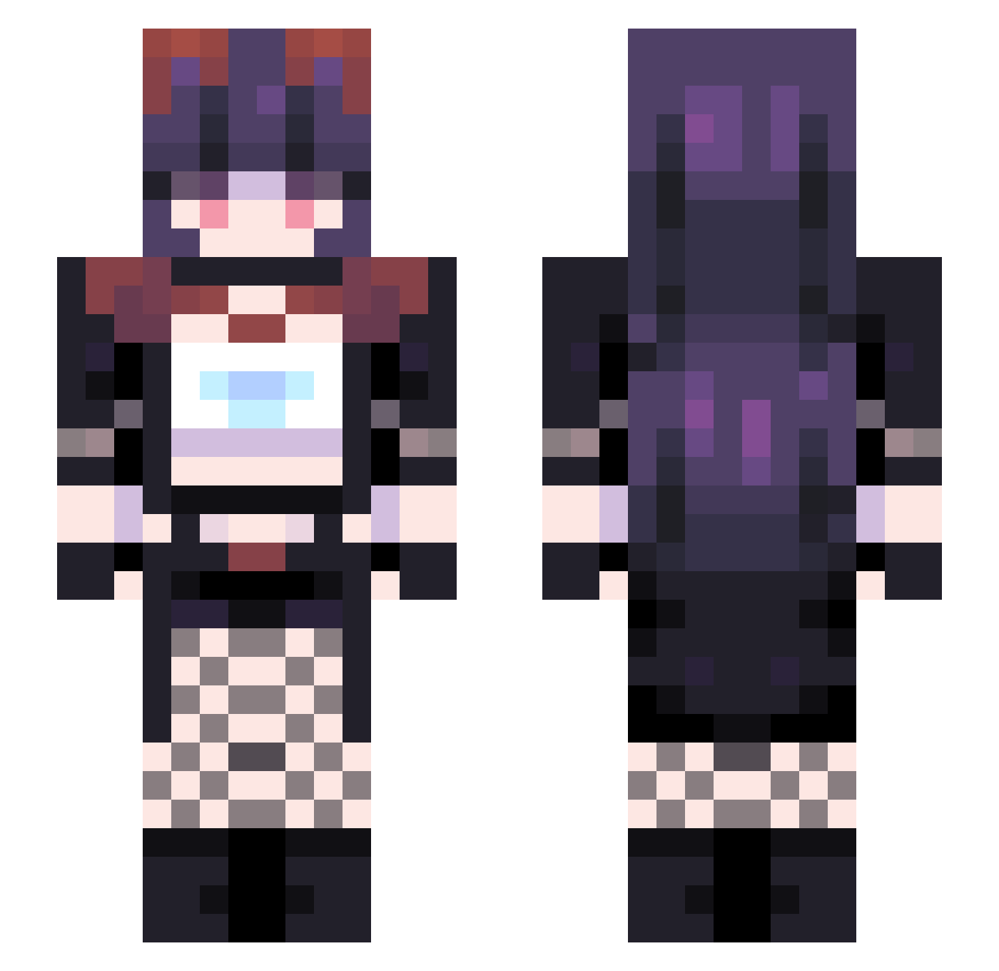 EliasBuildMaster Minecraft skin, front and back view