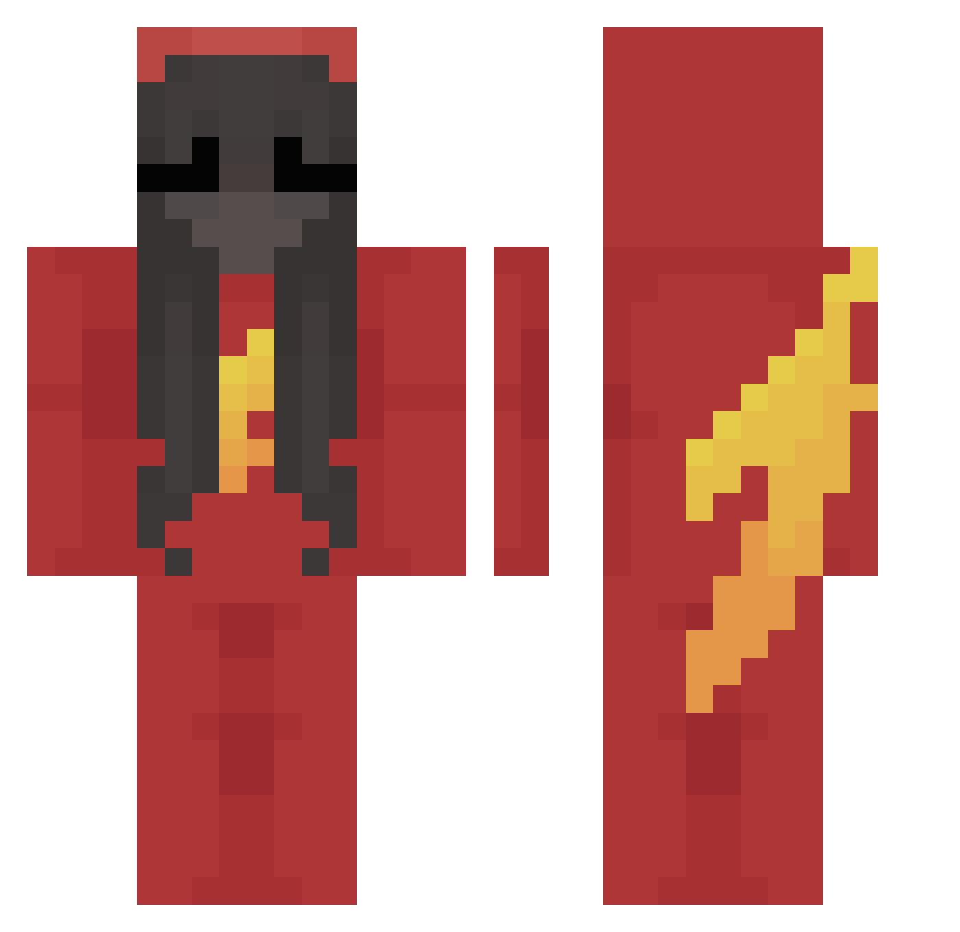 Kinderkaa Minecraft skin, front and back view