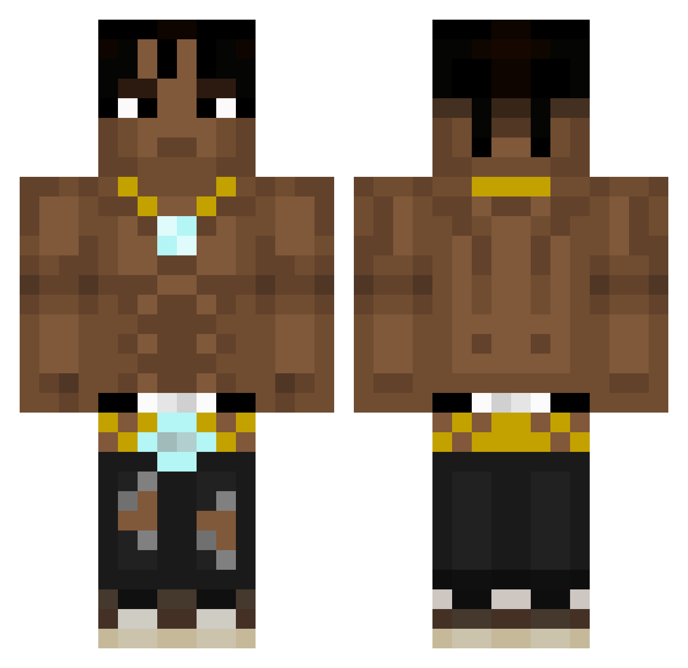 tactiK Minecraft skin, front and back view