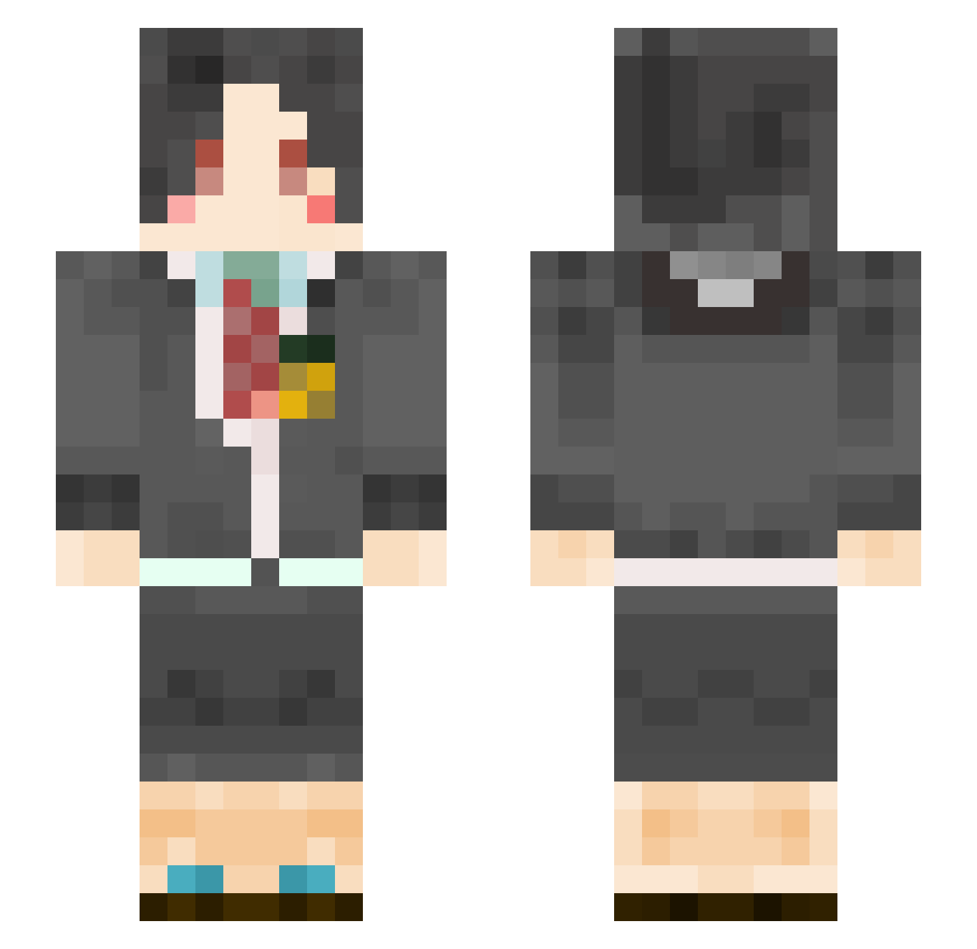 Trices Minecraft skin, front and back view