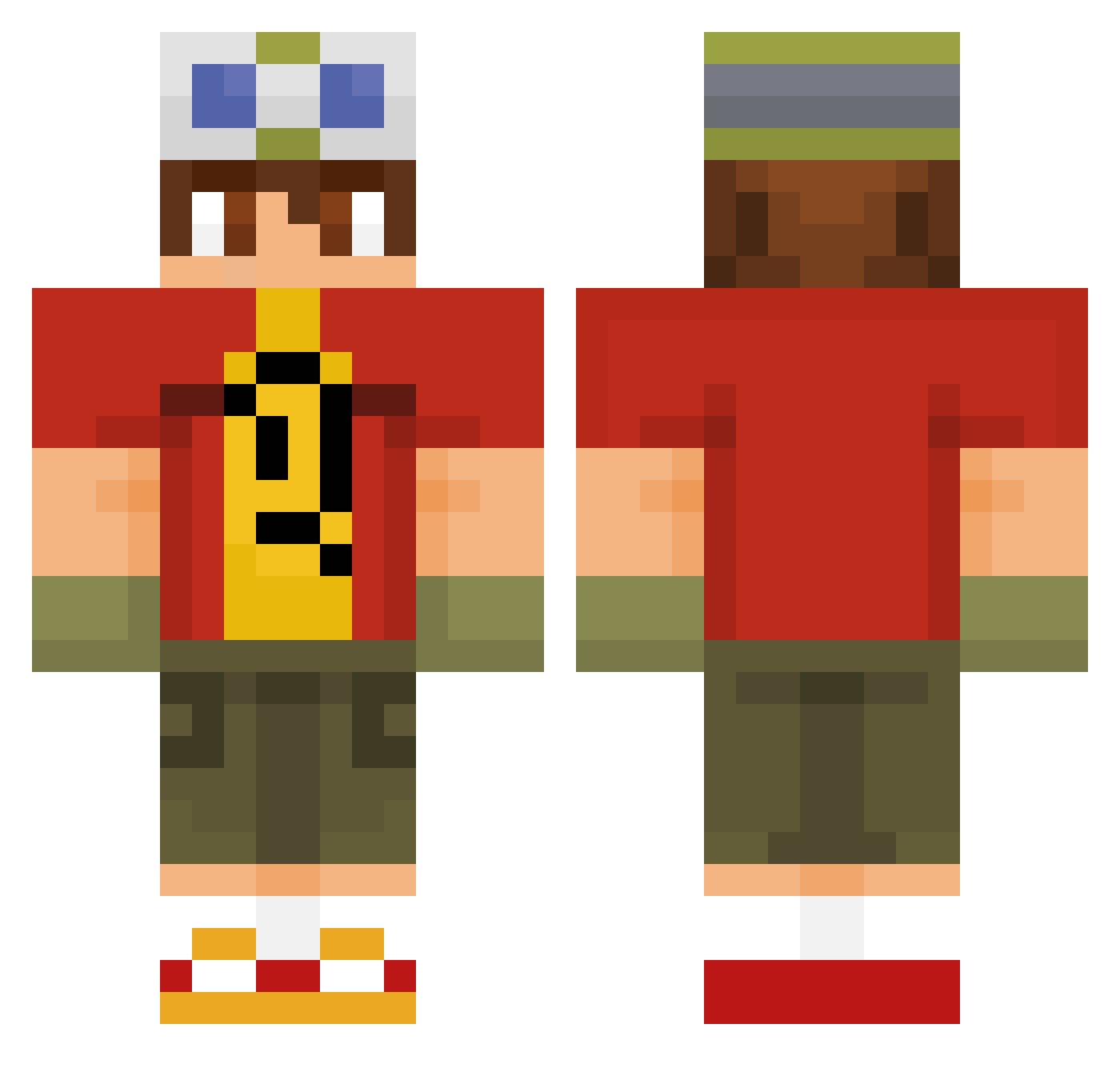 Maciknaw Minecraft skin, front and back view