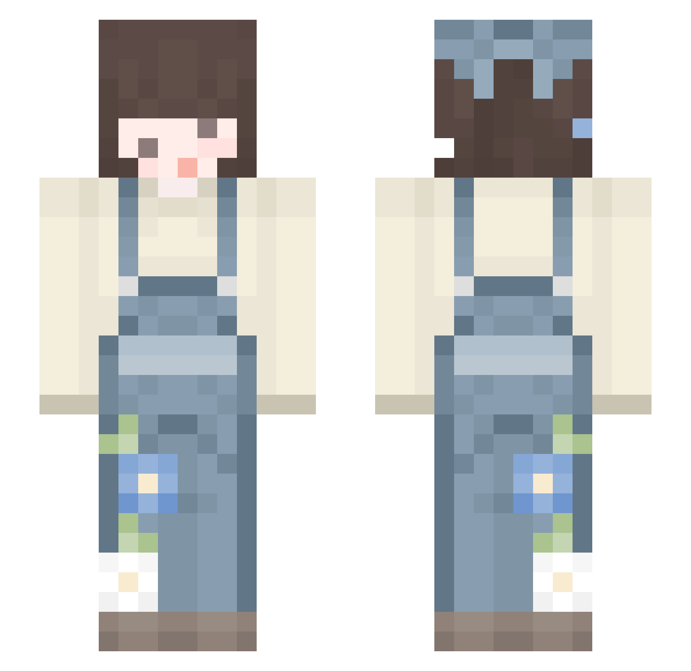 __ww__ Minecraft skin, front and back view