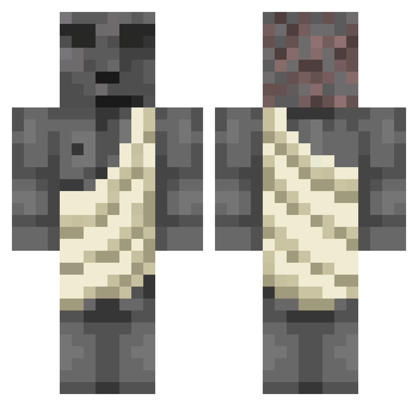 Pho_low Minecraft skin, front and back view