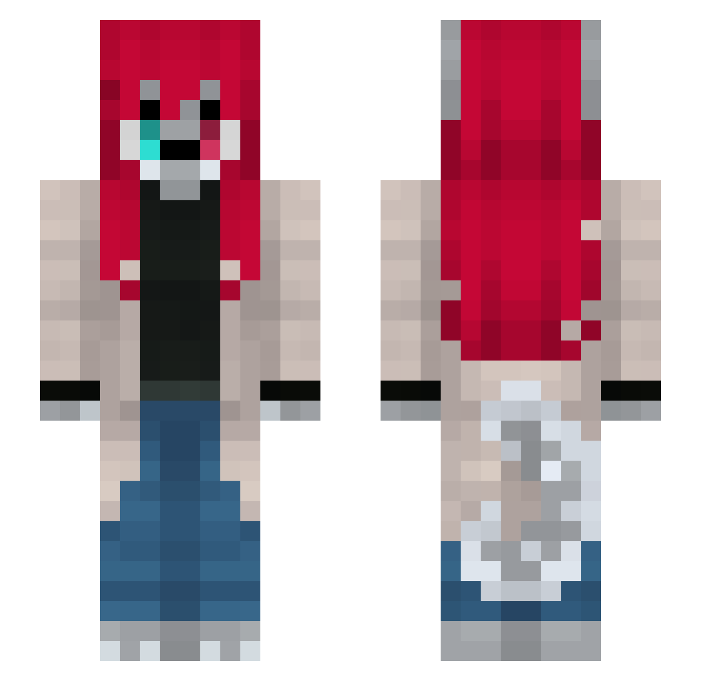 Motorgears Minecraft skin, front and back view