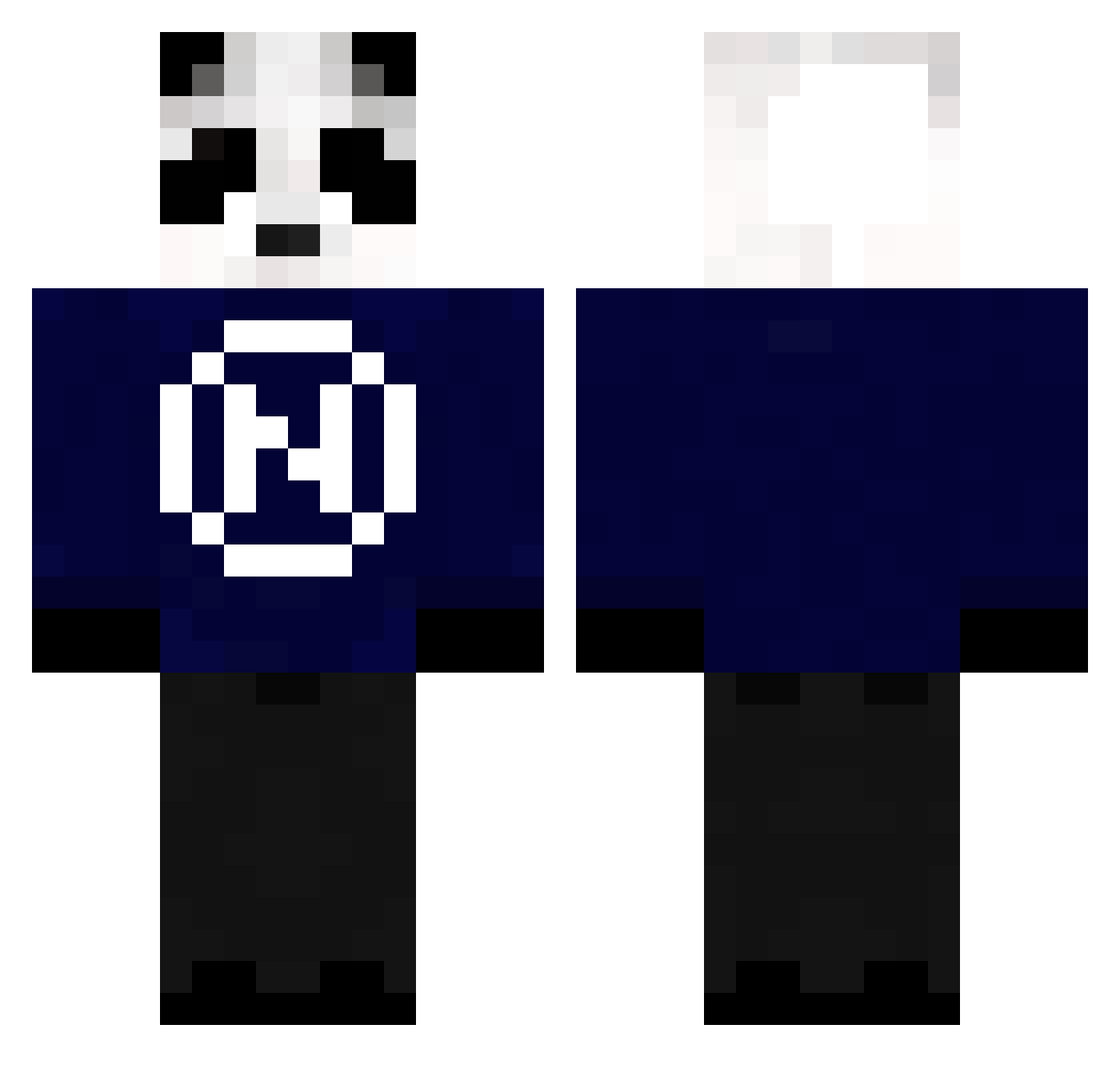 Sieging Minecraft skin, front and back view