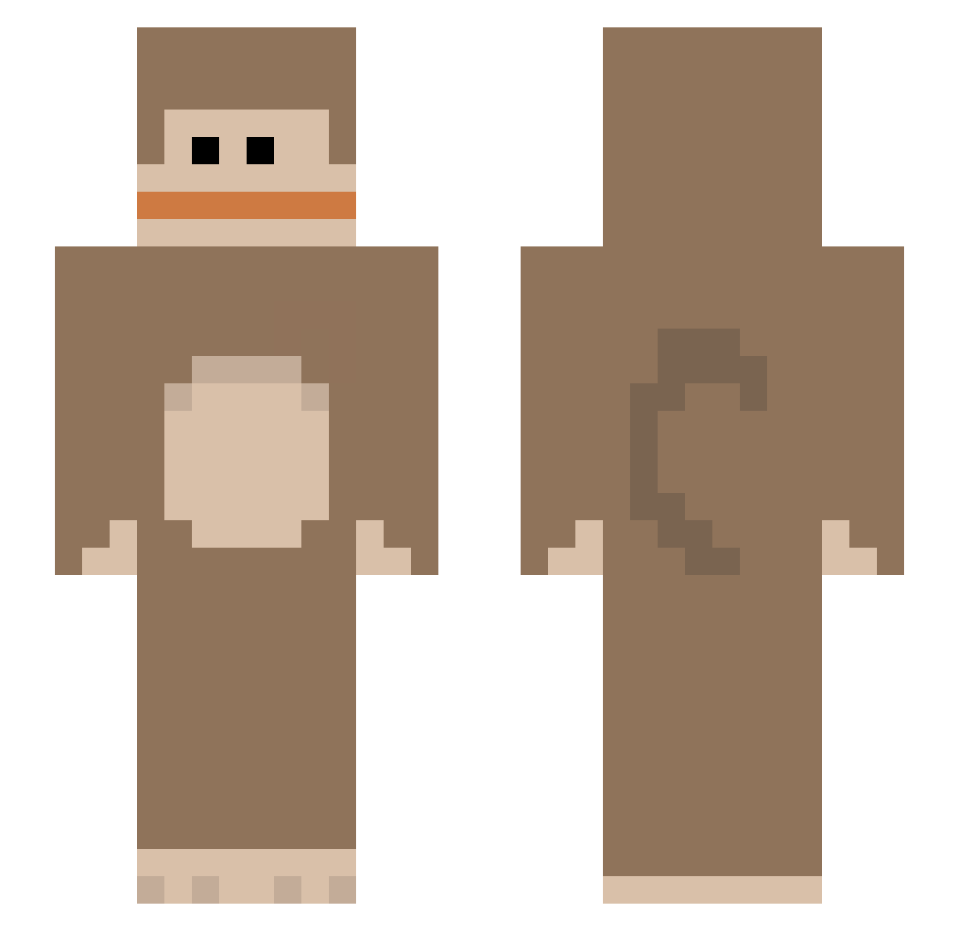 UAVisOffline Minecraft skin, front and back view