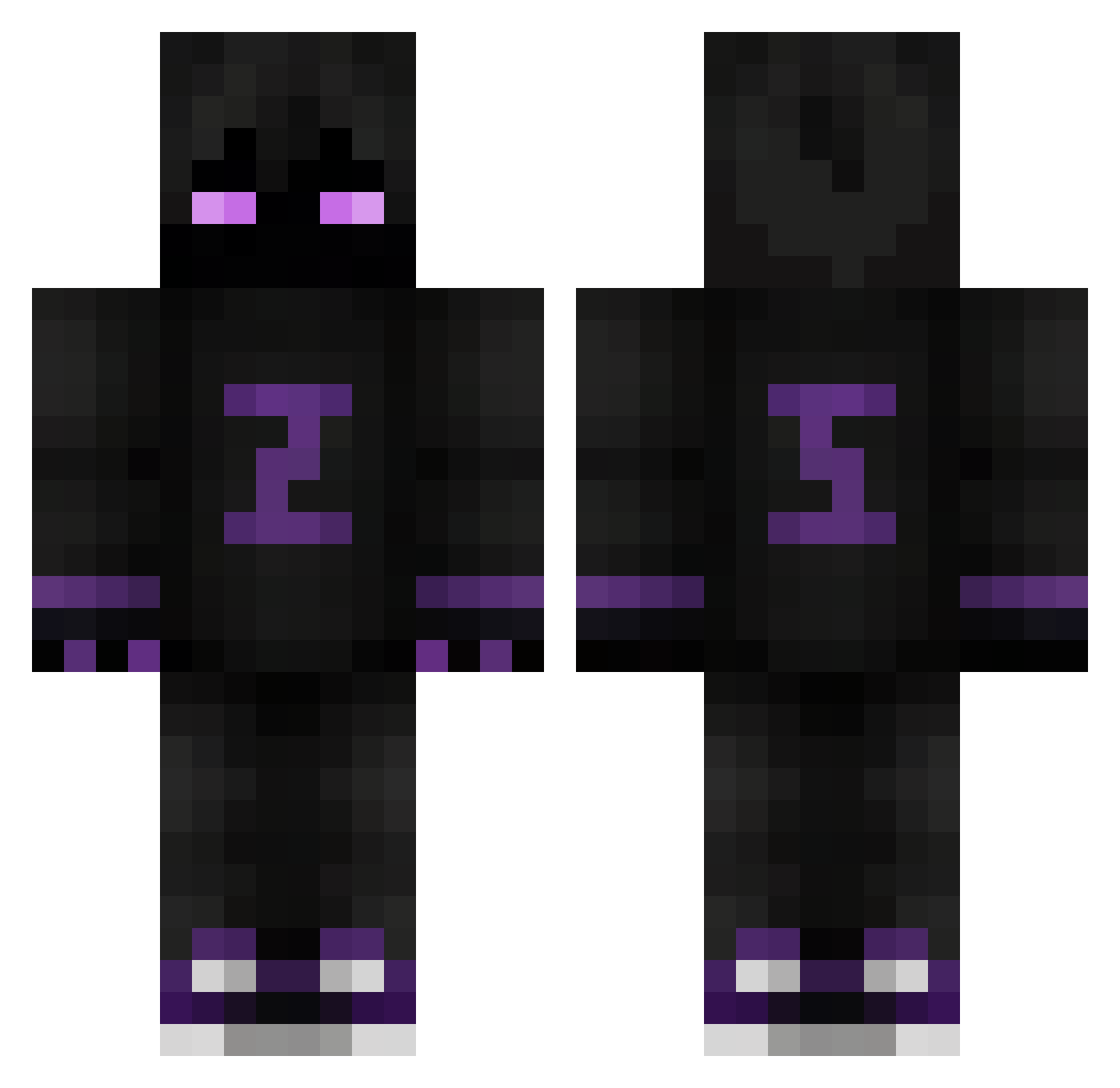 Zehry Minecraft skin, front and back view